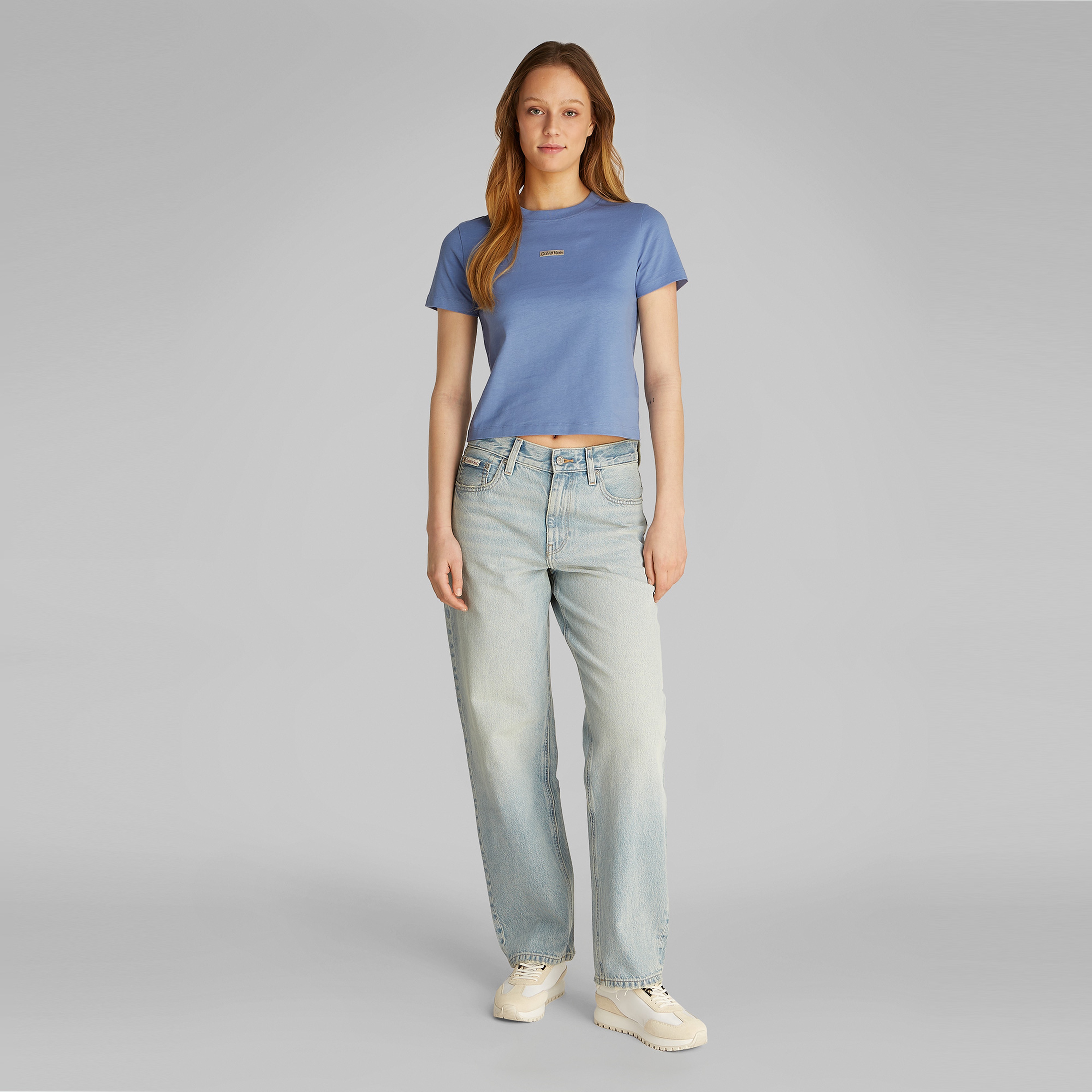 Calvin Klein Placed İnstitutional Baby Kadın Mavi T-Shirt