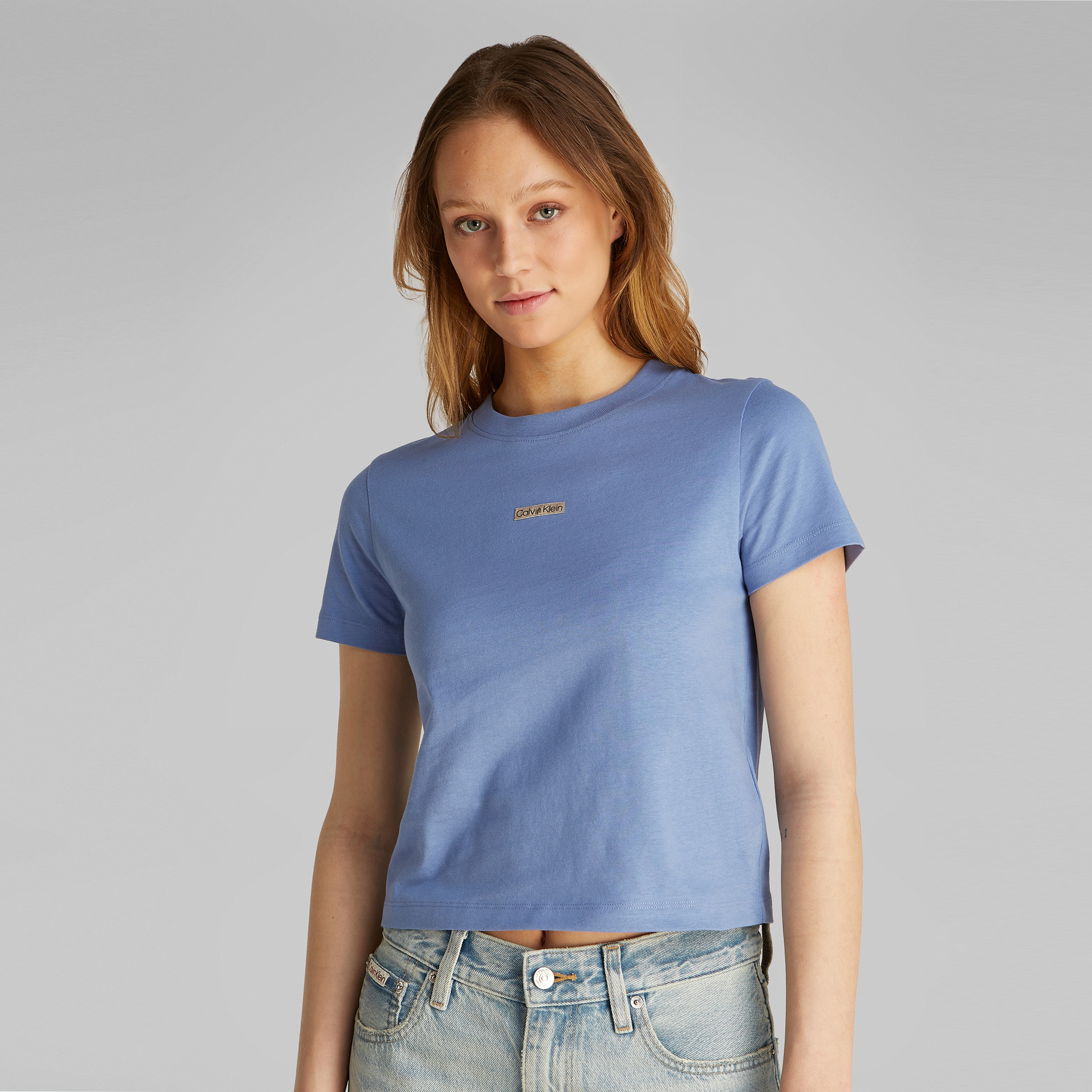 Calvin Klein Placed İnstitutional Baby Kadın Mavi T-Shirt