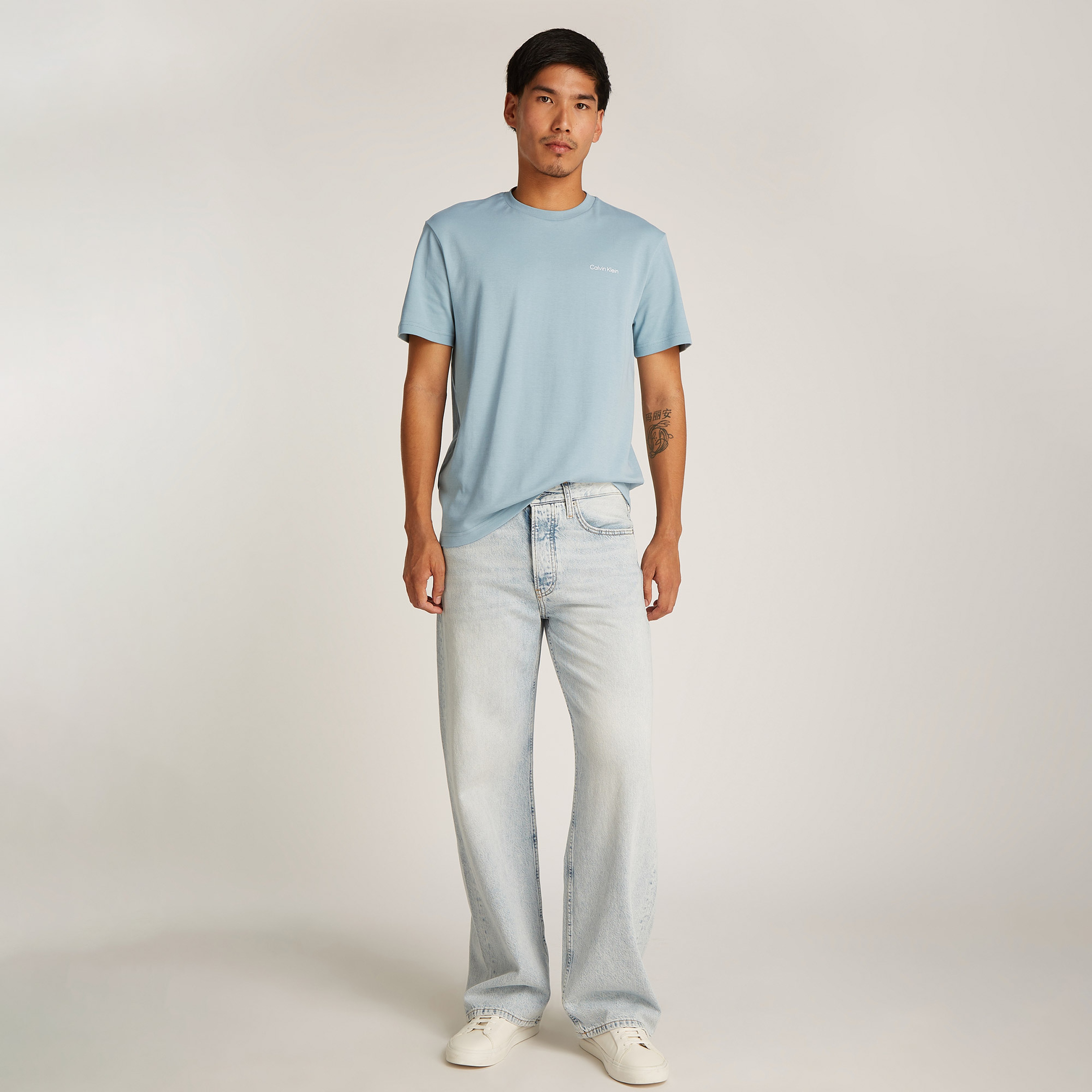 Calvin Klein Micro Logo İnterlo Erkek Mavi T-Shirt