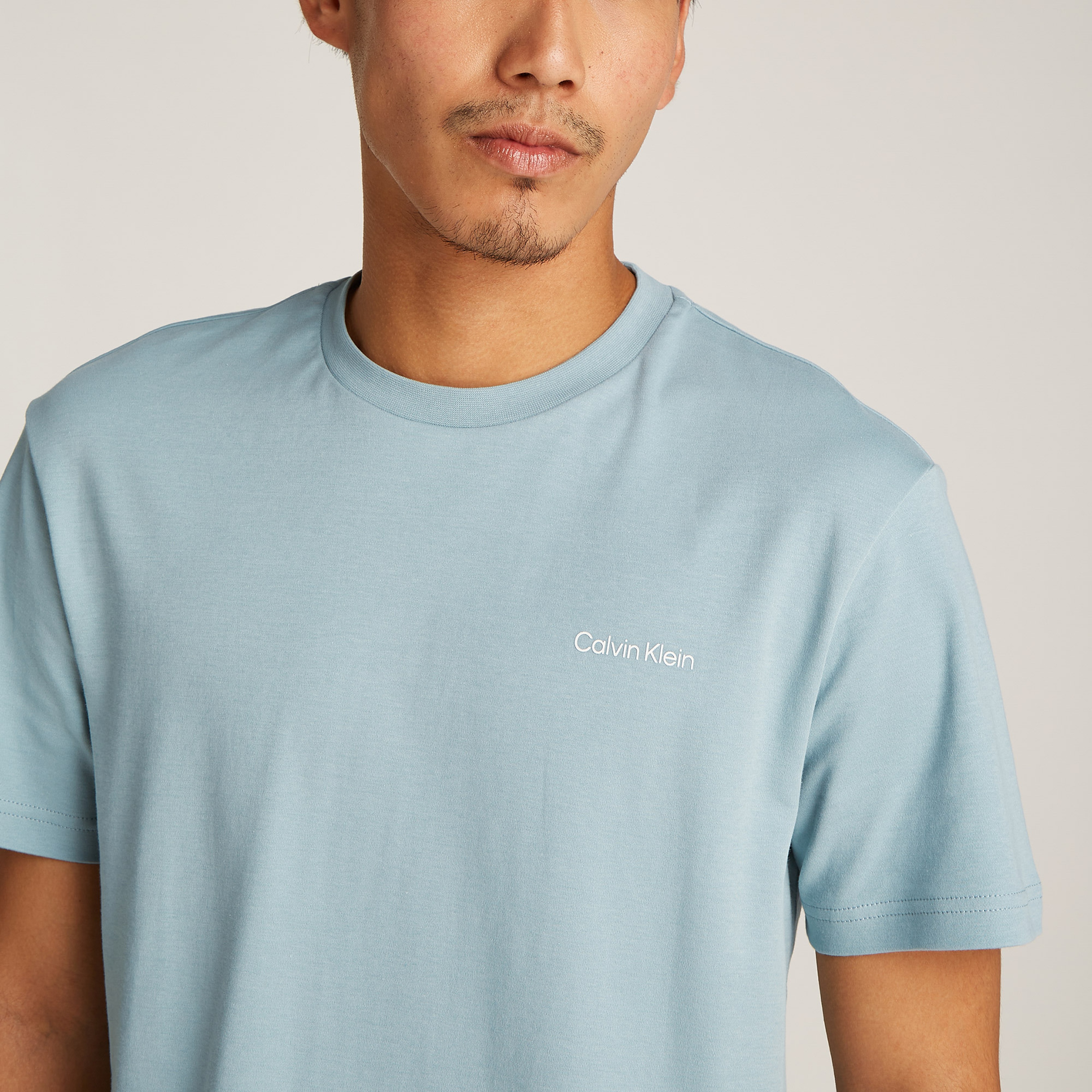 Calvin Klein Micro Logo İnterlo Erkek Mavi T-Shirt