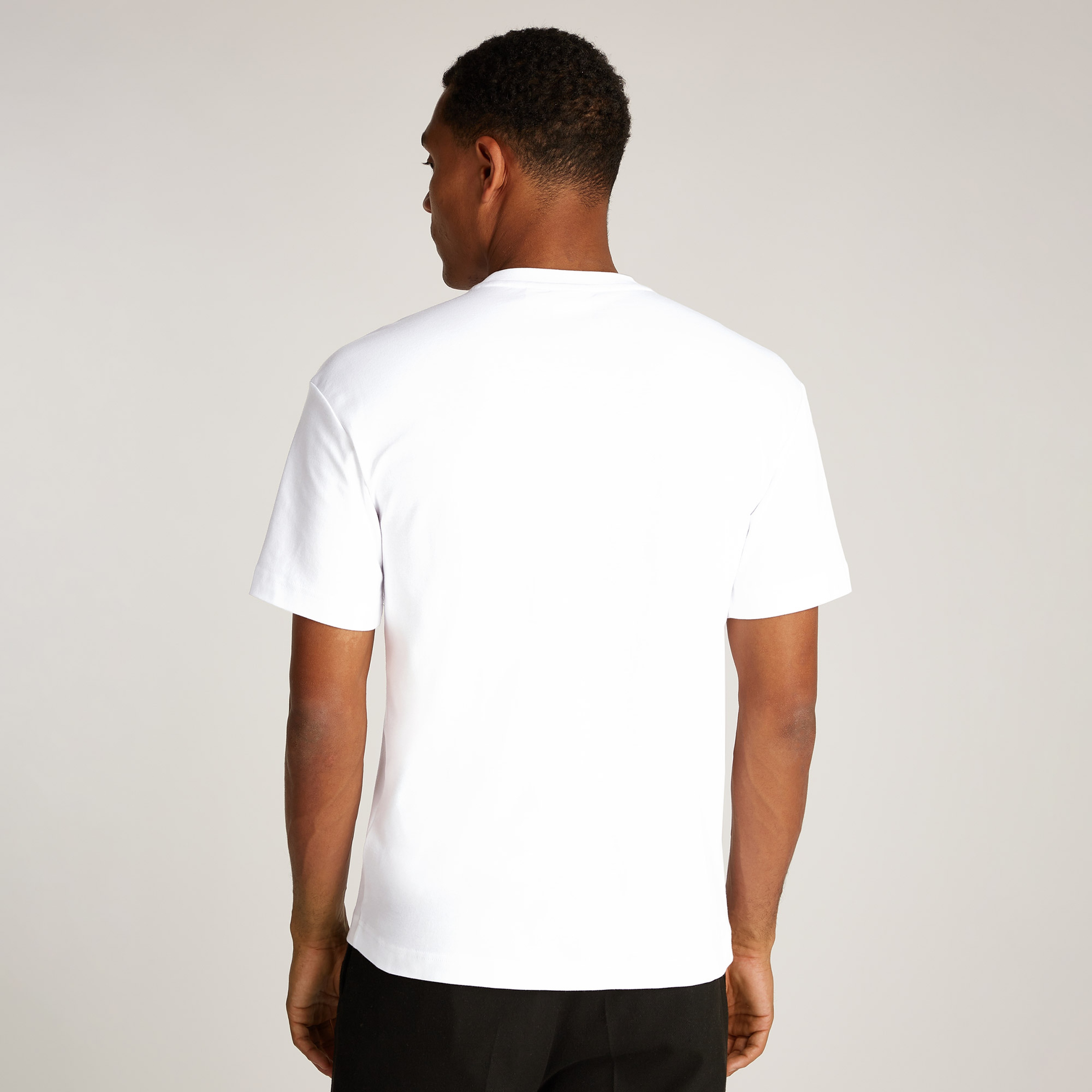 Calvin Klein Nano Logo İnterlo Erkek Beyaz T-Shirt