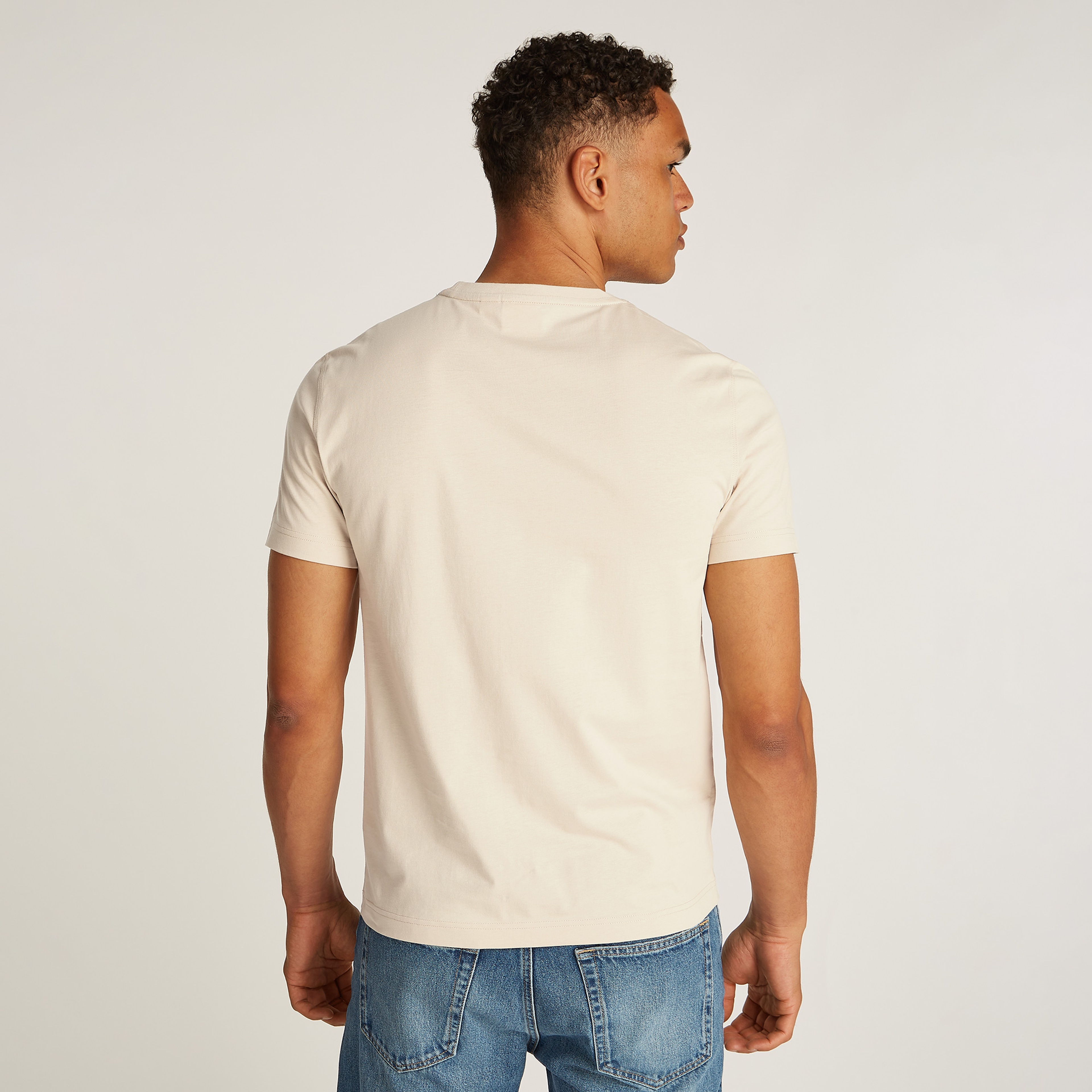Calvin Klein Faded Light Graphic Erkek Bej T-Shirt