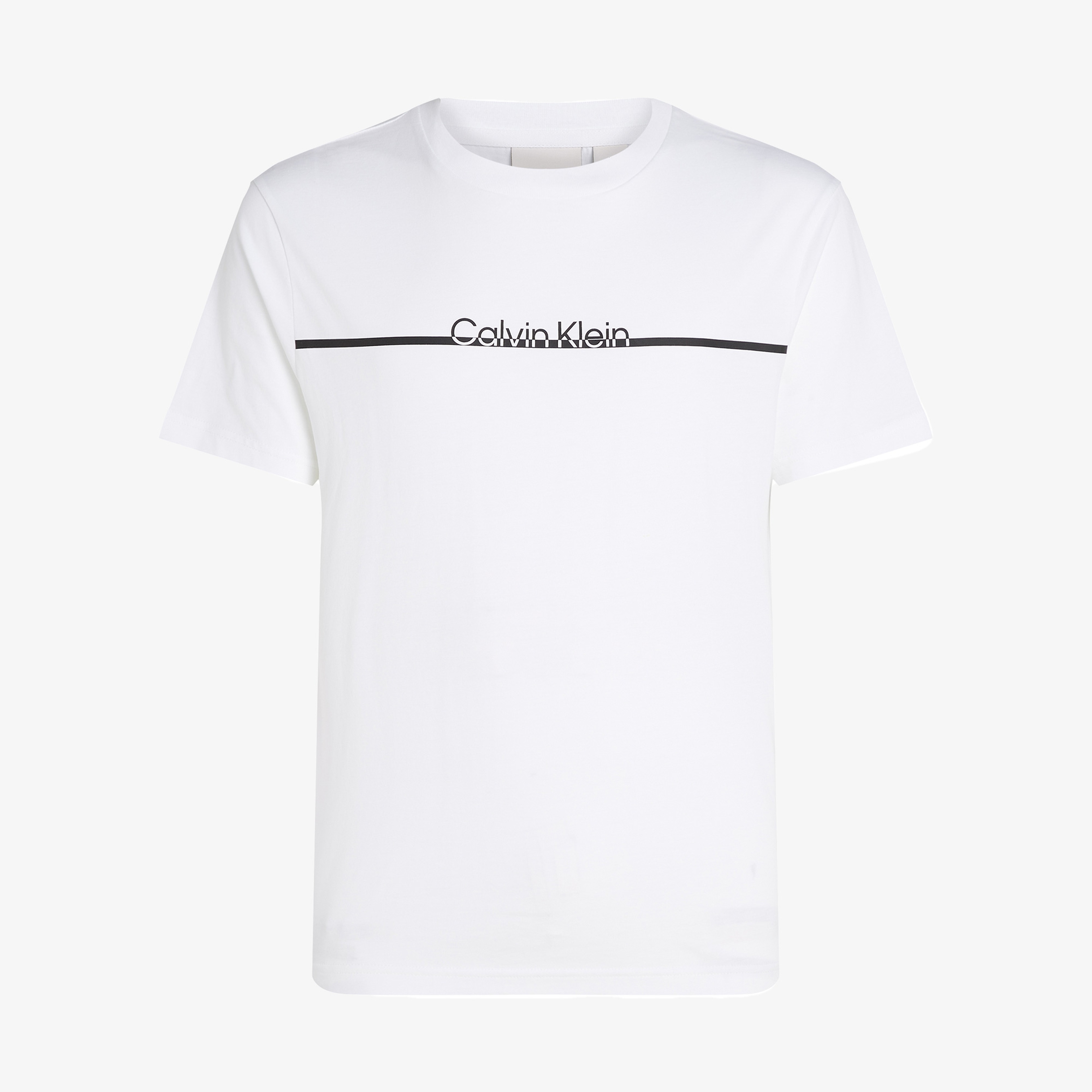 Calvin Klein Split Line Logo Erkek Beyaz T-Shirt