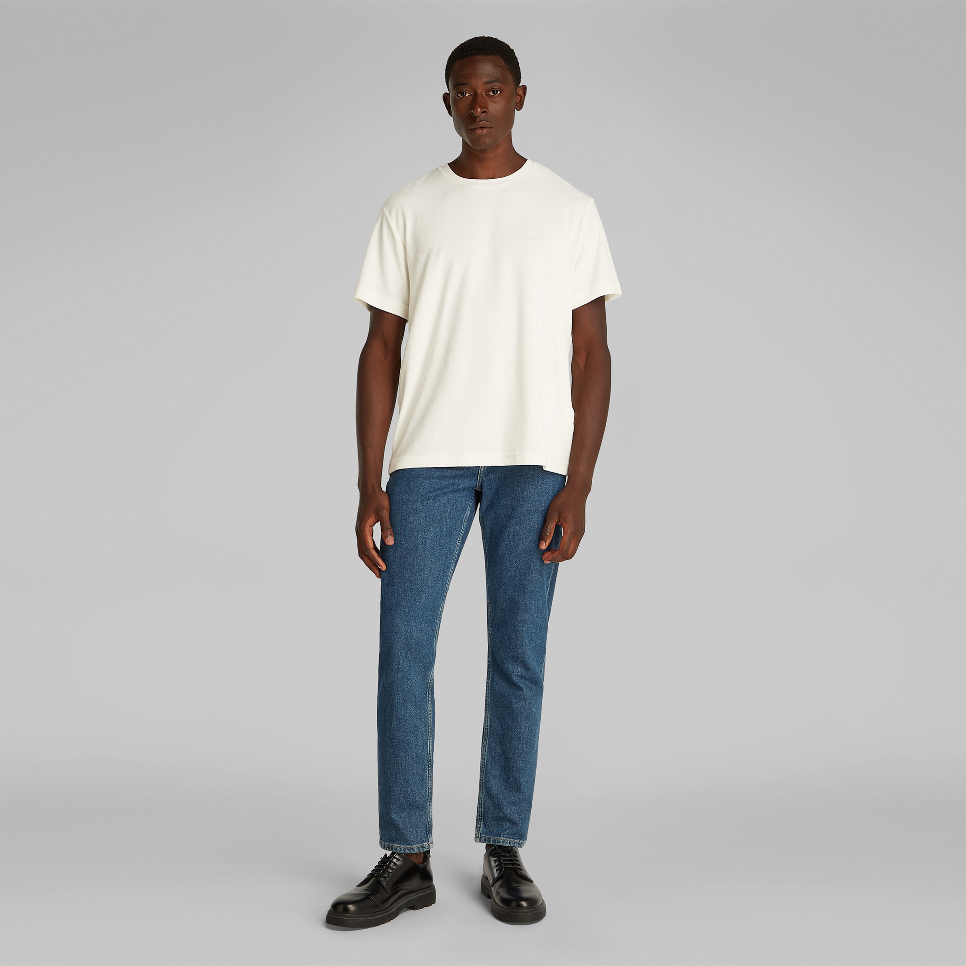 Calvin Klein Towelling Erkek Beyaz T-Shirt