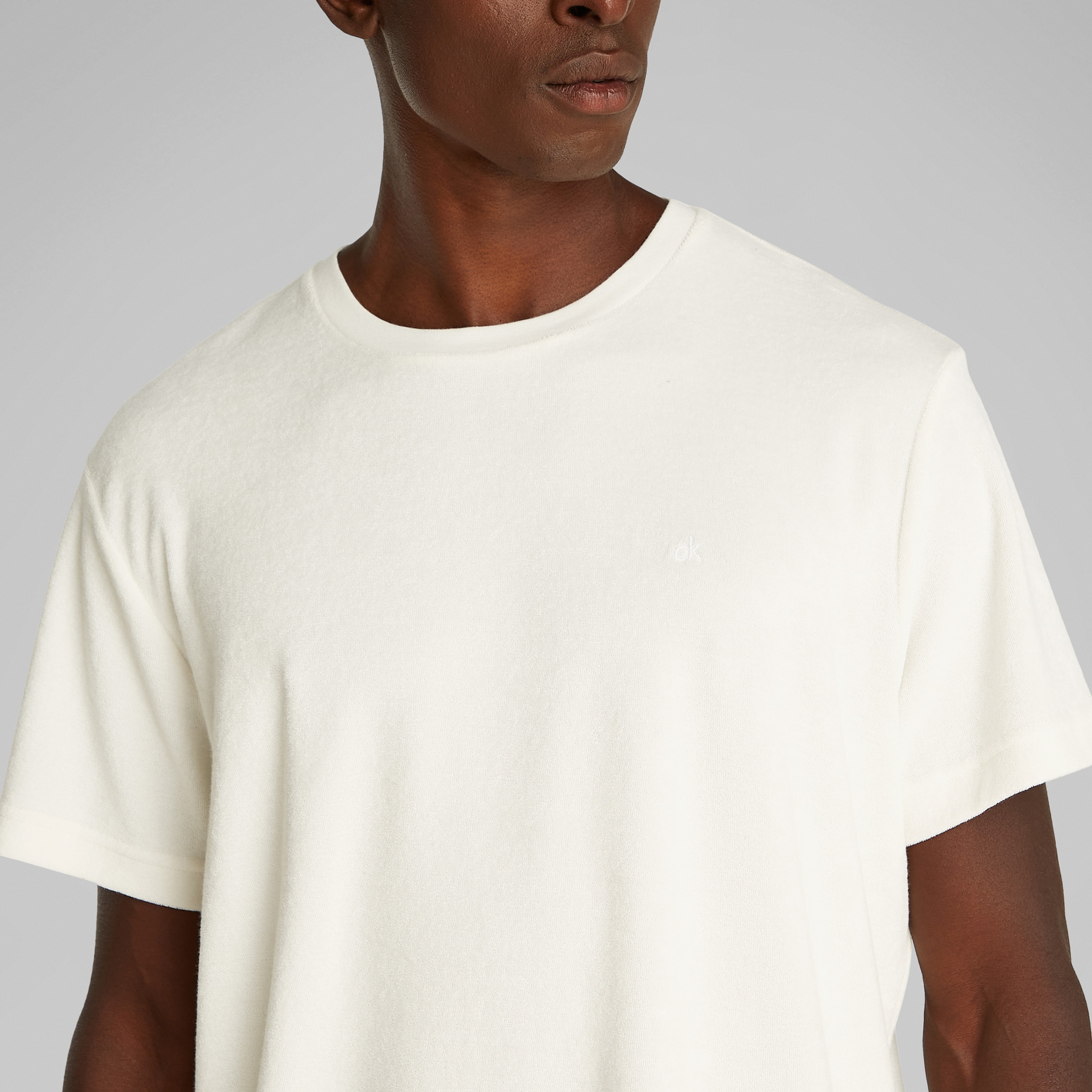 Calvin Klein Towelling Erkek Beyaz T-Shirt