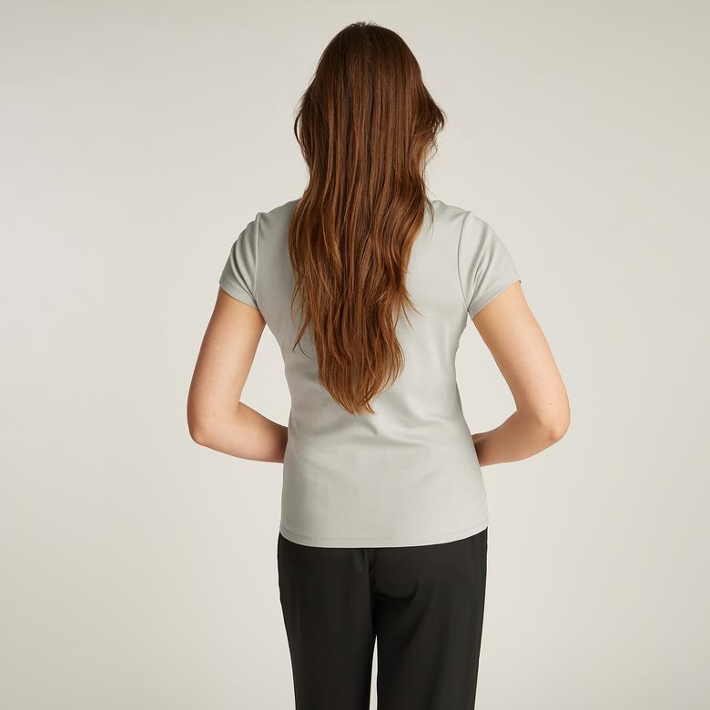 Calvin Klein Liquid Touch C-Nk Top Kadın Gri T-Shirt