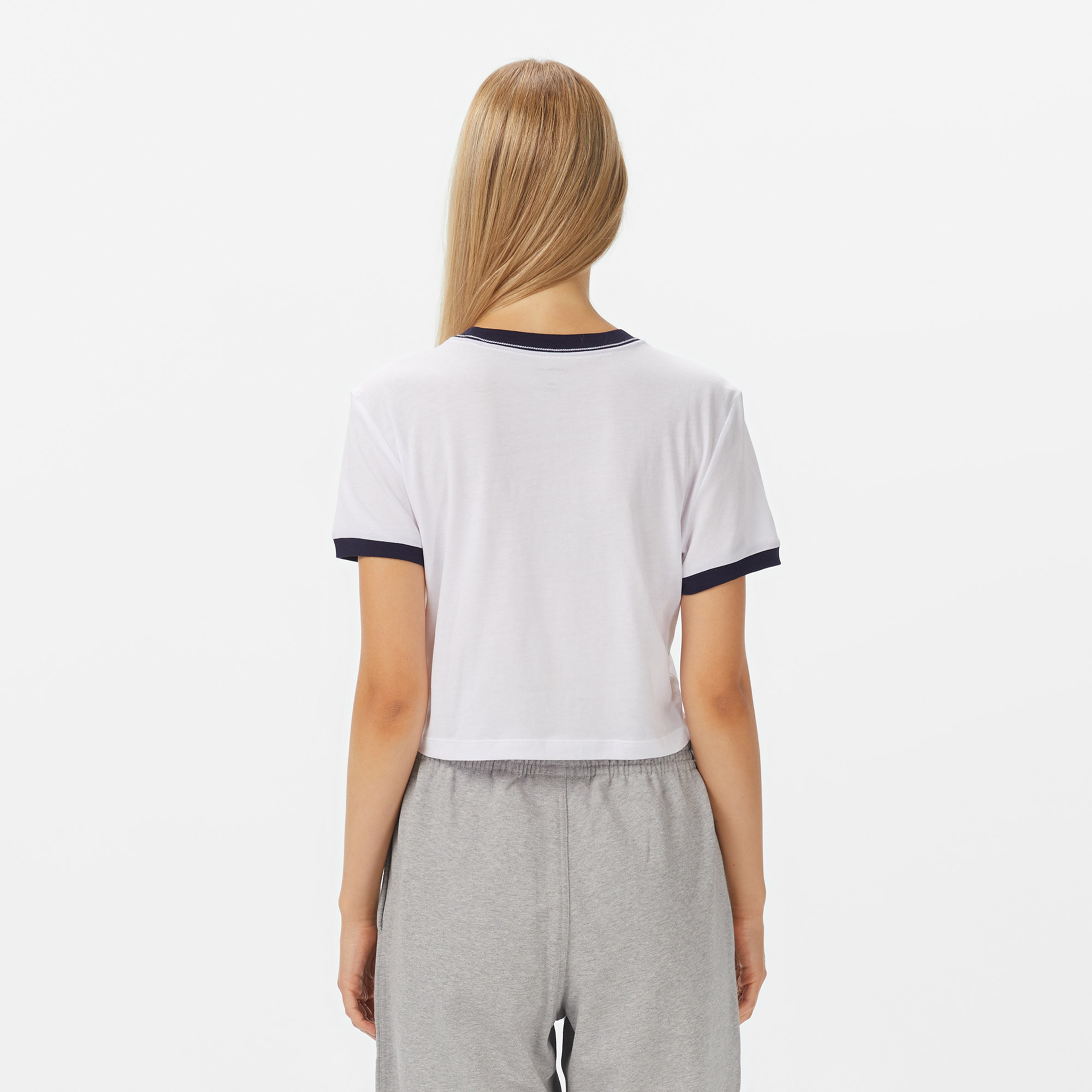 Calvin Klein Drapey Jersey Crop Kadın Beyaz T-Shirt