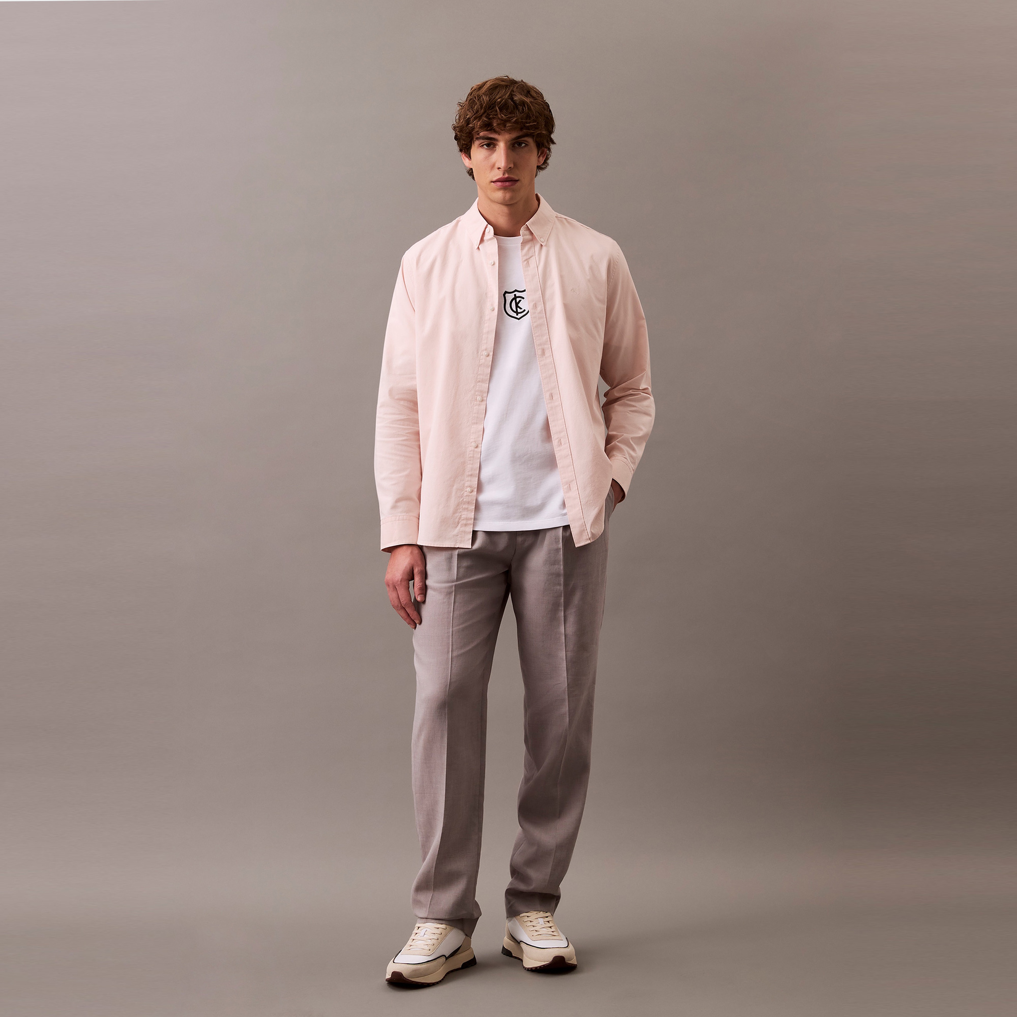 Calvin Klein 20S Embrd Shield Cn Erkek Beyaz T-Shirt