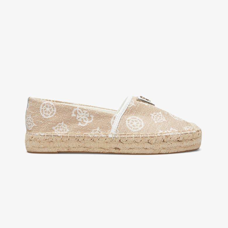 Guess Jolandon Logo Kadın Krem Espadril