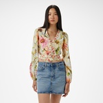 Guess Ls Colette V Neck Bo  Kadın Renkli Bluz