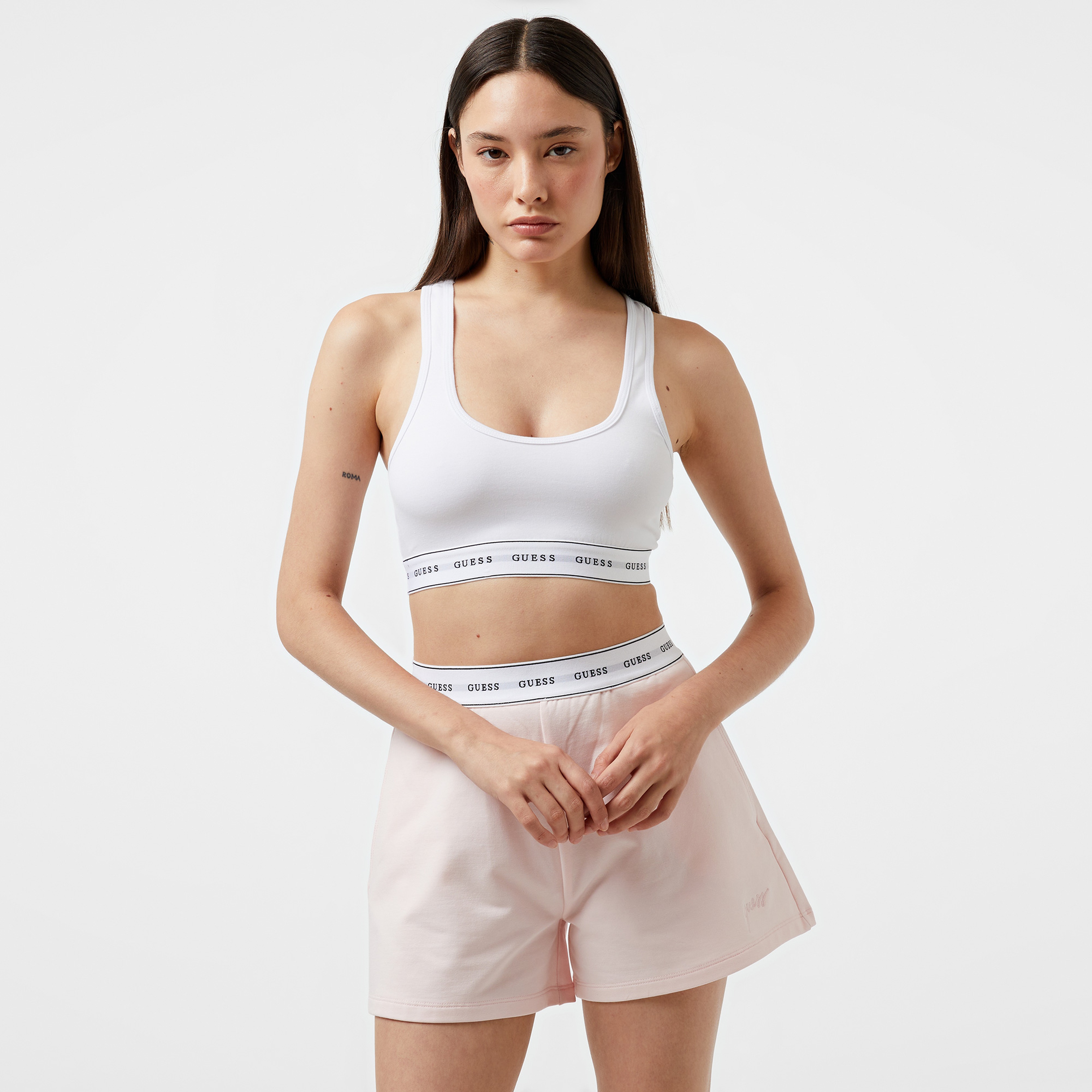 Guess Carrie Eco Cuddle Jersey Kadın Beyaz Bra