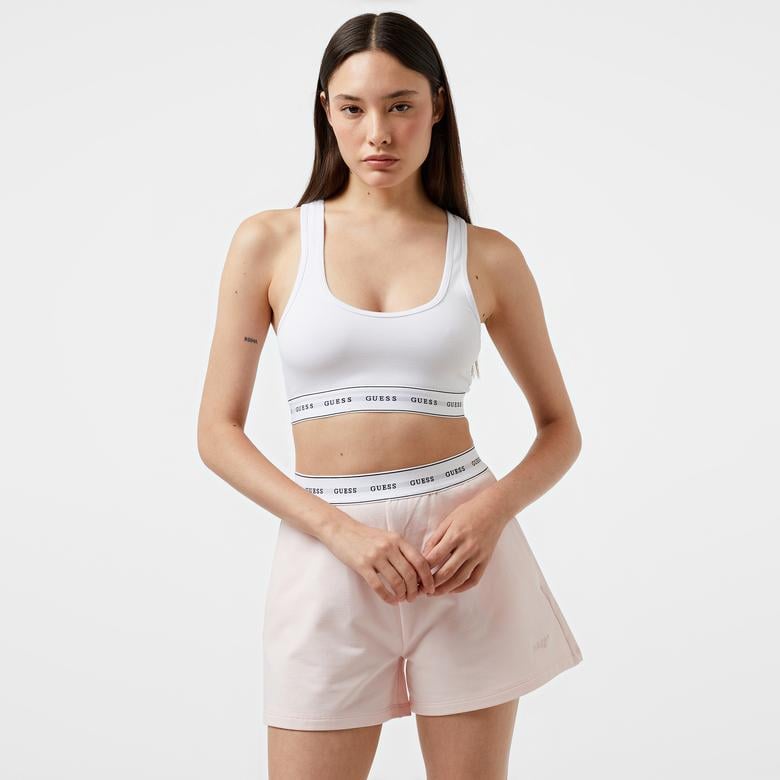 Guess Carrie Eco Cuddle Jersey Kadın Beyaz Bra