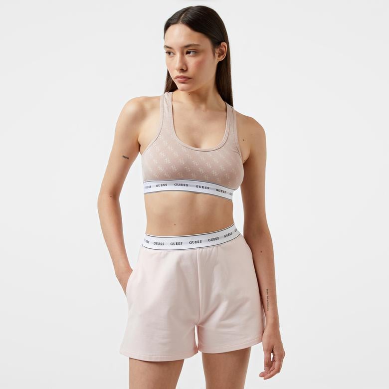 Guess Carrie Eco Printed Cuddle Jersey Kadın Pembe Bra