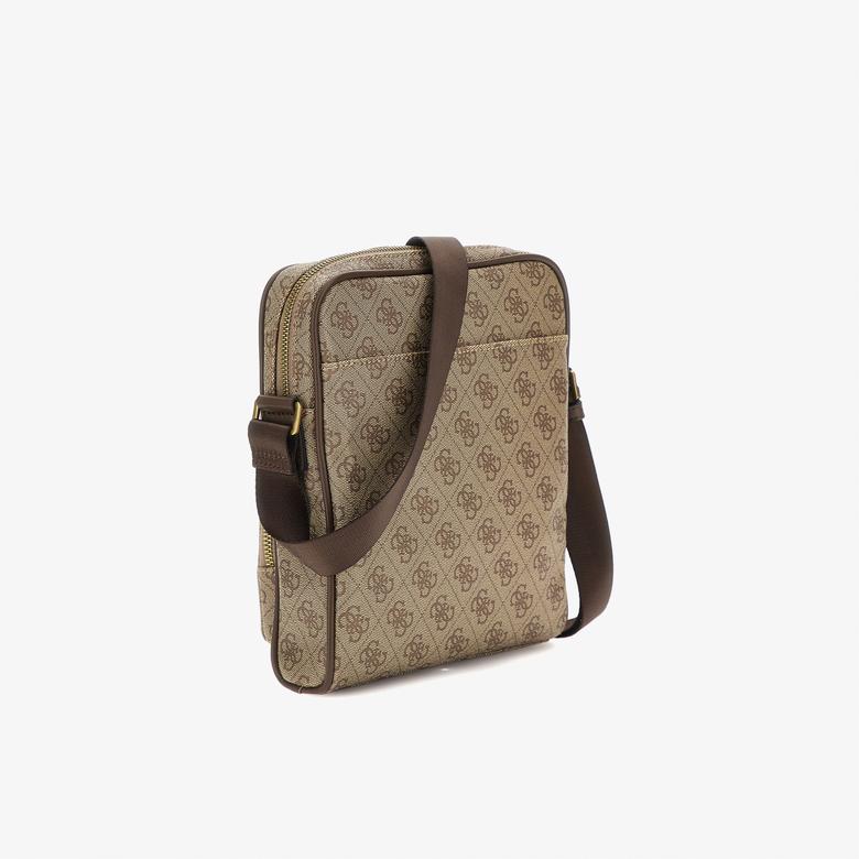 Guess Milano Compact Backp  Erkek Kahverengi Çapraz Askılı Çanta