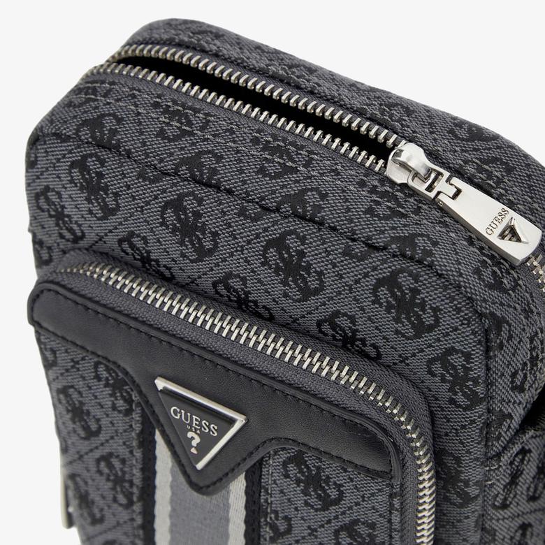 Guess Milanompact Crossbody With Front Erkek Gri Çapraz Çanta