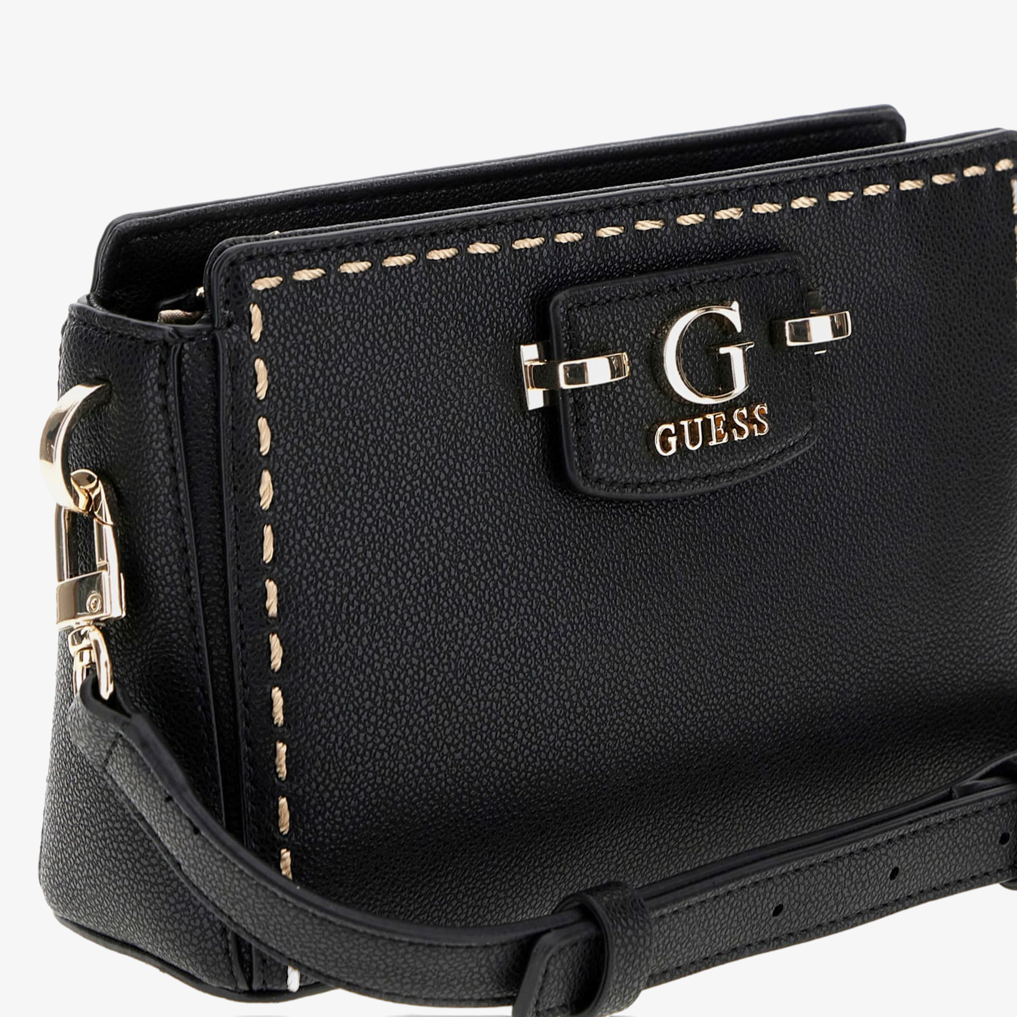Guess Anadela 3Mptch Nastra Mini Crossbody Zip Kadın Beyaz El
