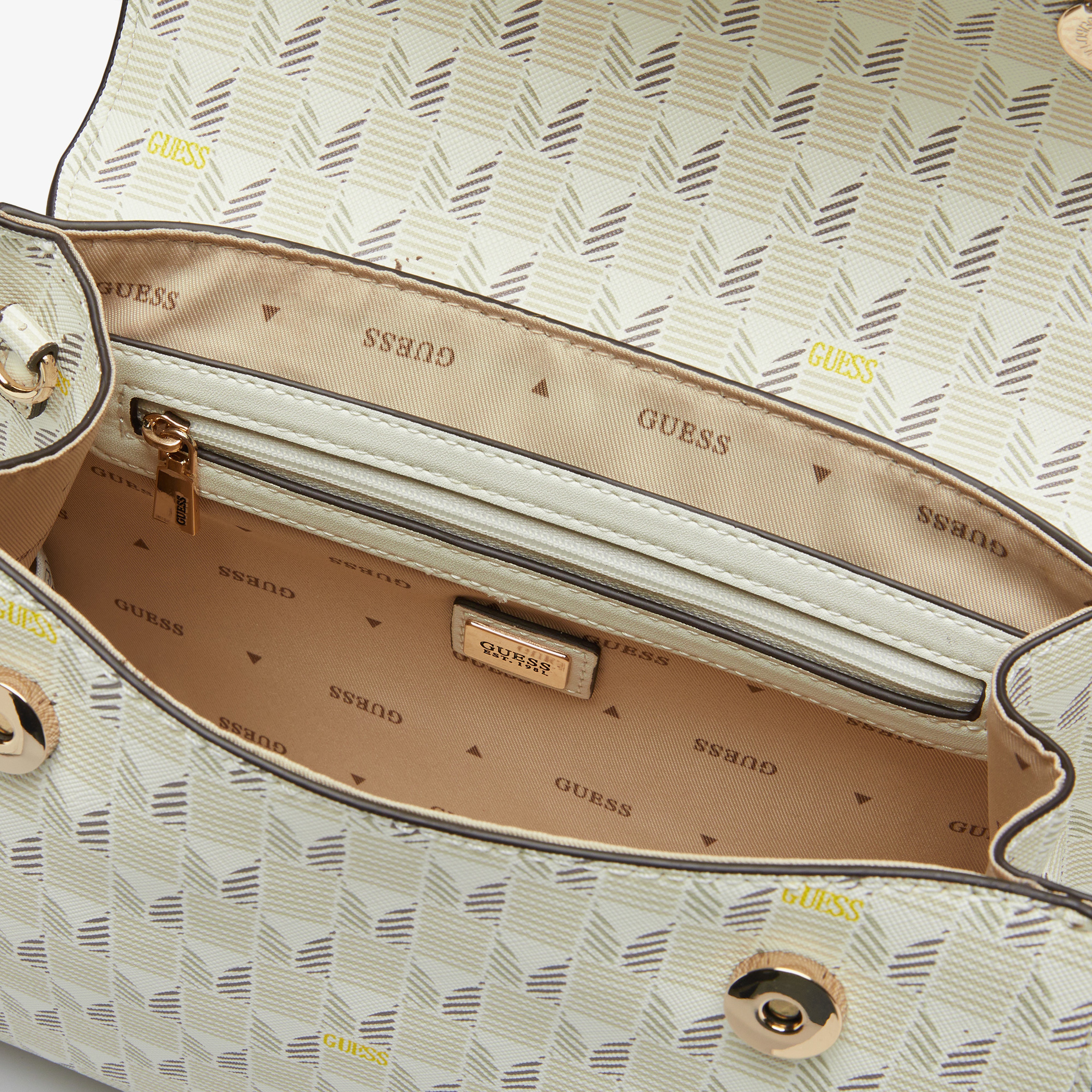 Guess Vikky II Large Occhiali Kadın Krem Tote Çanta