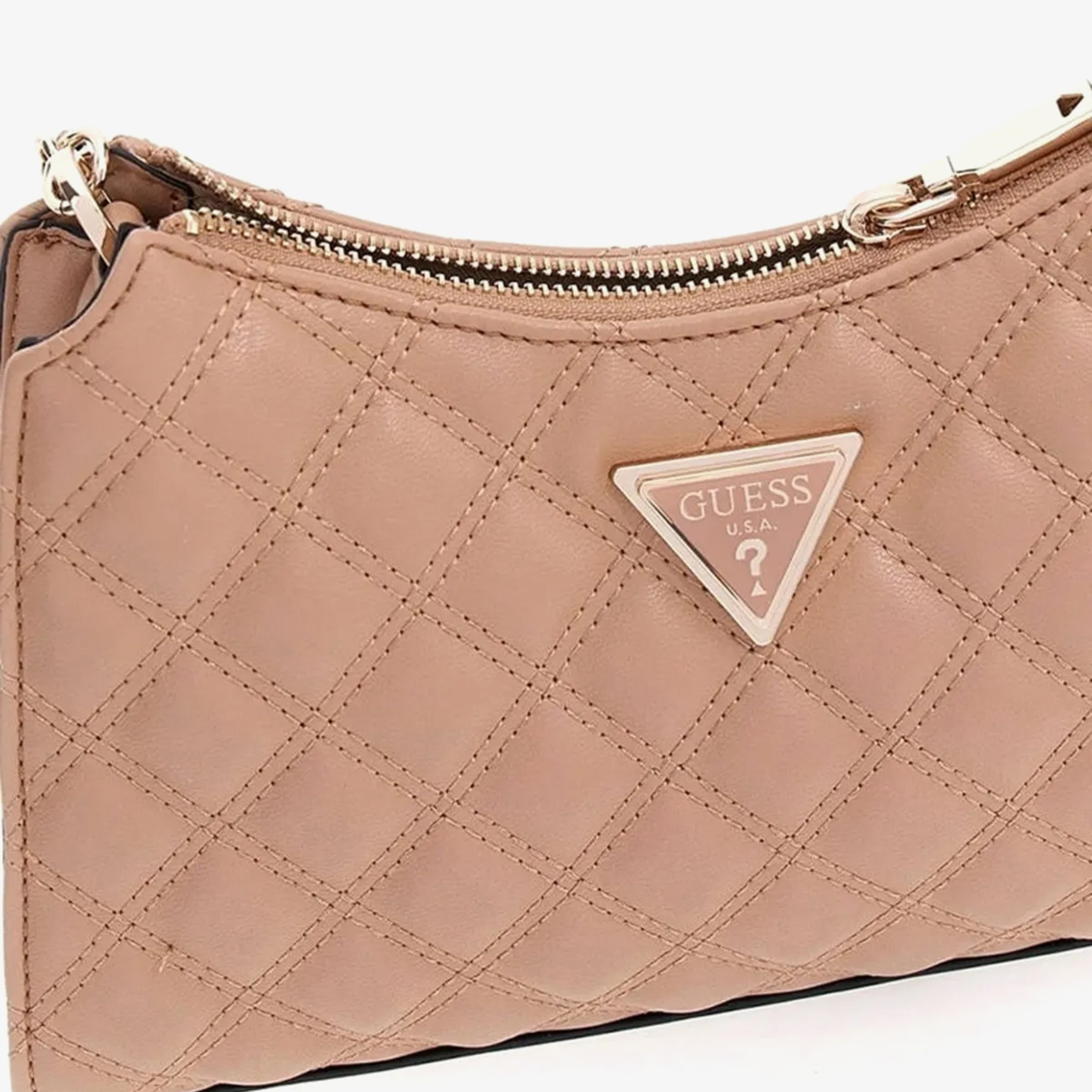 Guess Spark Micro Mini Giully Zip Kadın Bej El Çantası