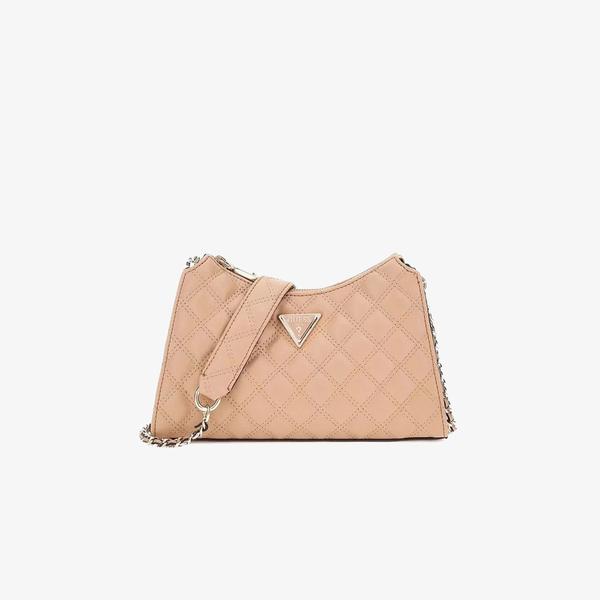 Guess Spark Micro Mini Giully Zip Kadın Bej El Çantası