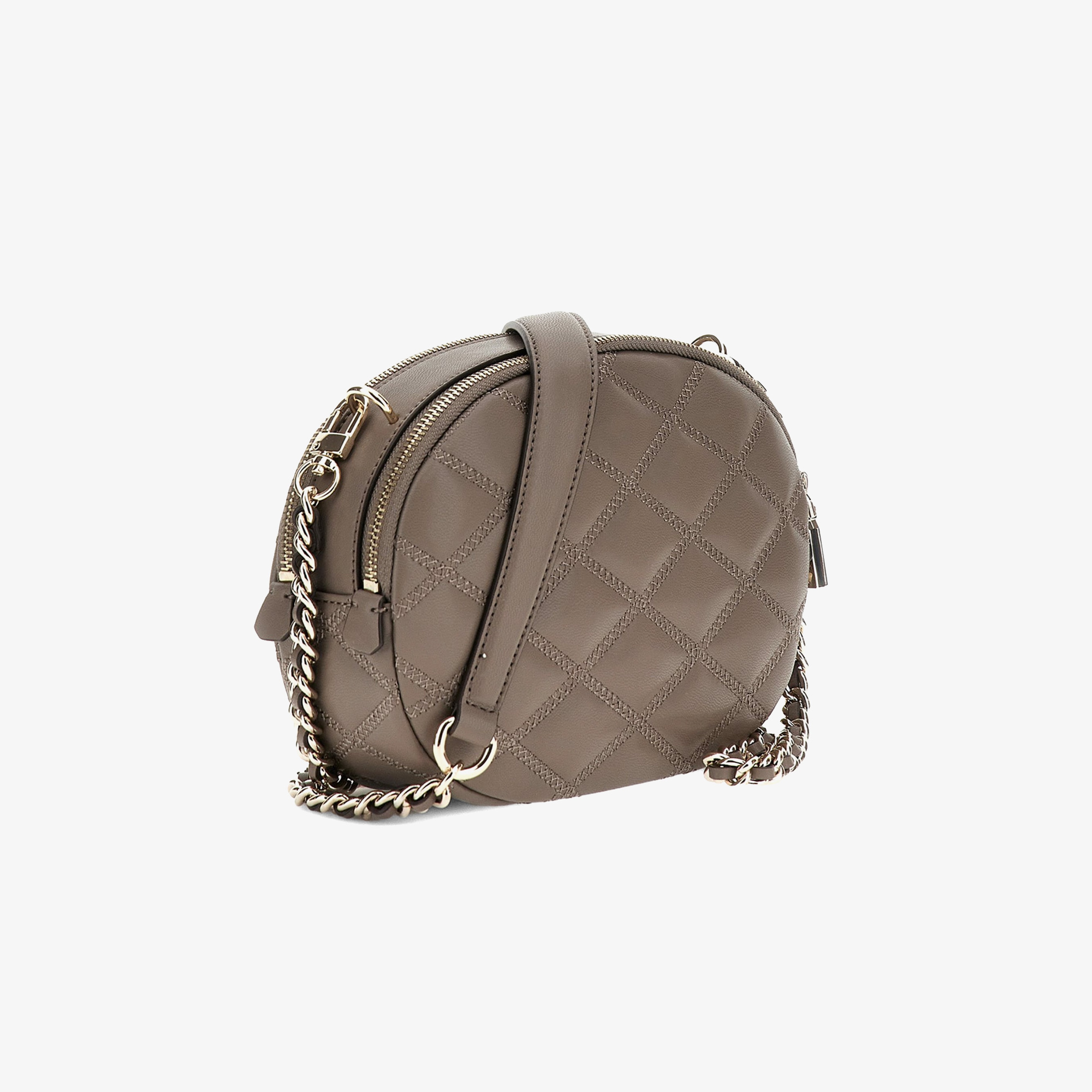 Guess Cruise Vibe Zip Denali Small Laptopeeve Kadın Kahverengi Çapraz Çanta