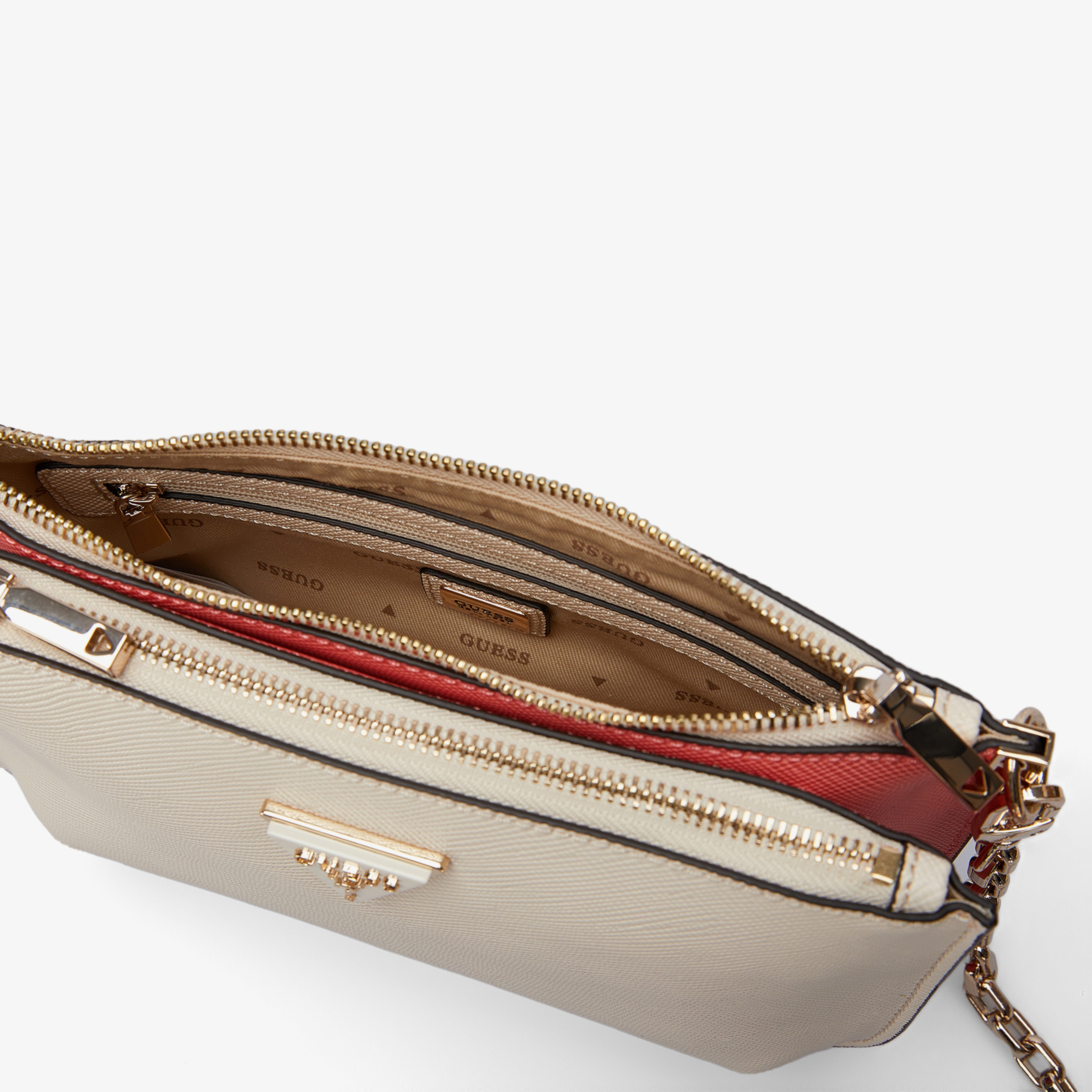 Guess Errin Frame Clutch 69120 Kadın Krem El Çantası