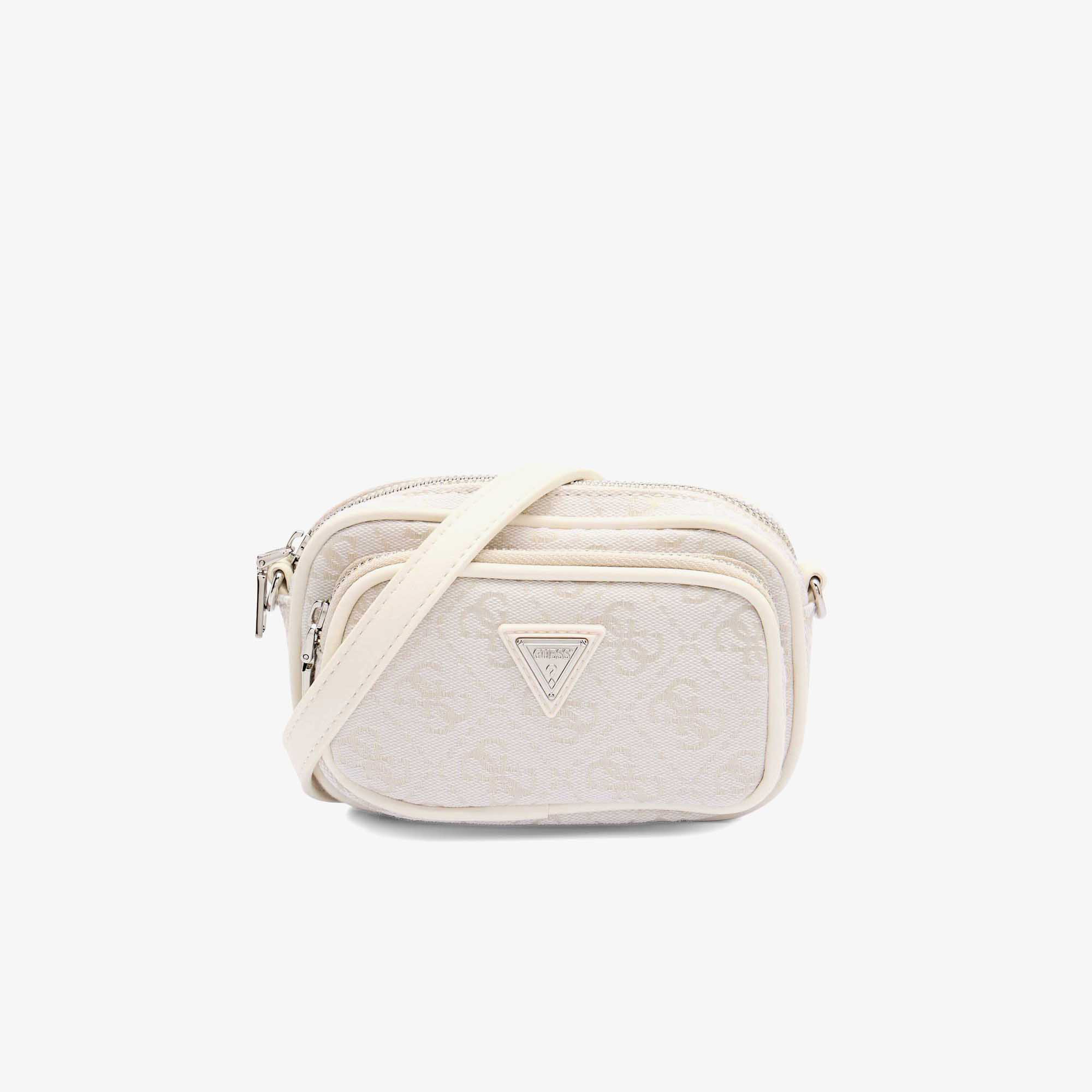 Guess 4G Logo Pouch Recy Poly Jacquard Kadın Beyaz Çapraz Askılı Çanta