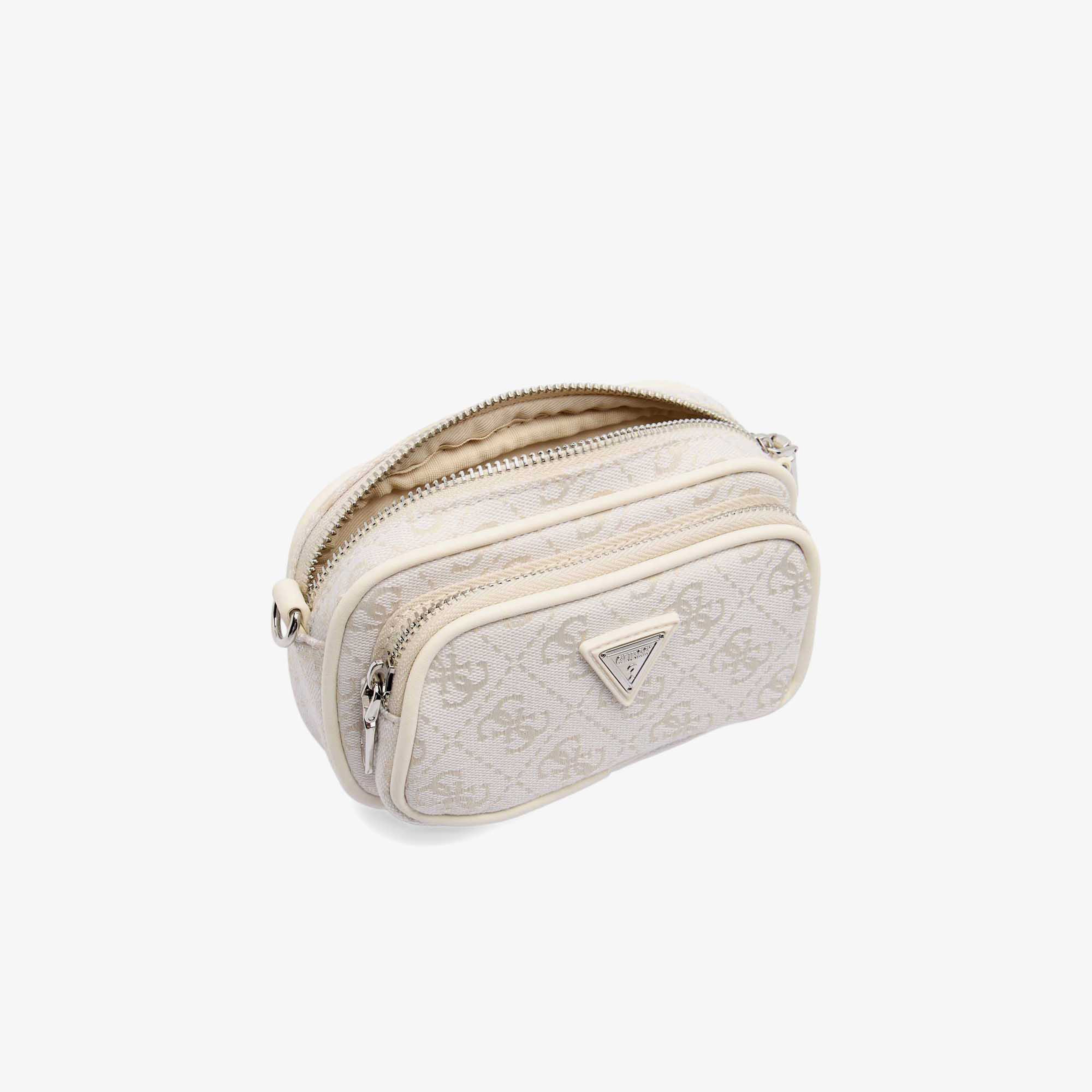 Guess 4G Logo Pouch Recy Poly Jacquard Kadın Beyaz Çapraz Askılı Çanta