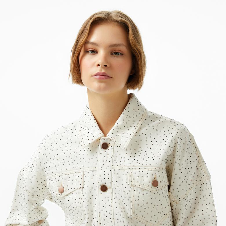 Guess Western Shacket Sensation Rg White Kadın Beyaz Ceket