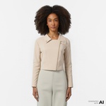 Guess Clemence Pu Leatherzy Matt Faux Leather Kadın Krem Ceket