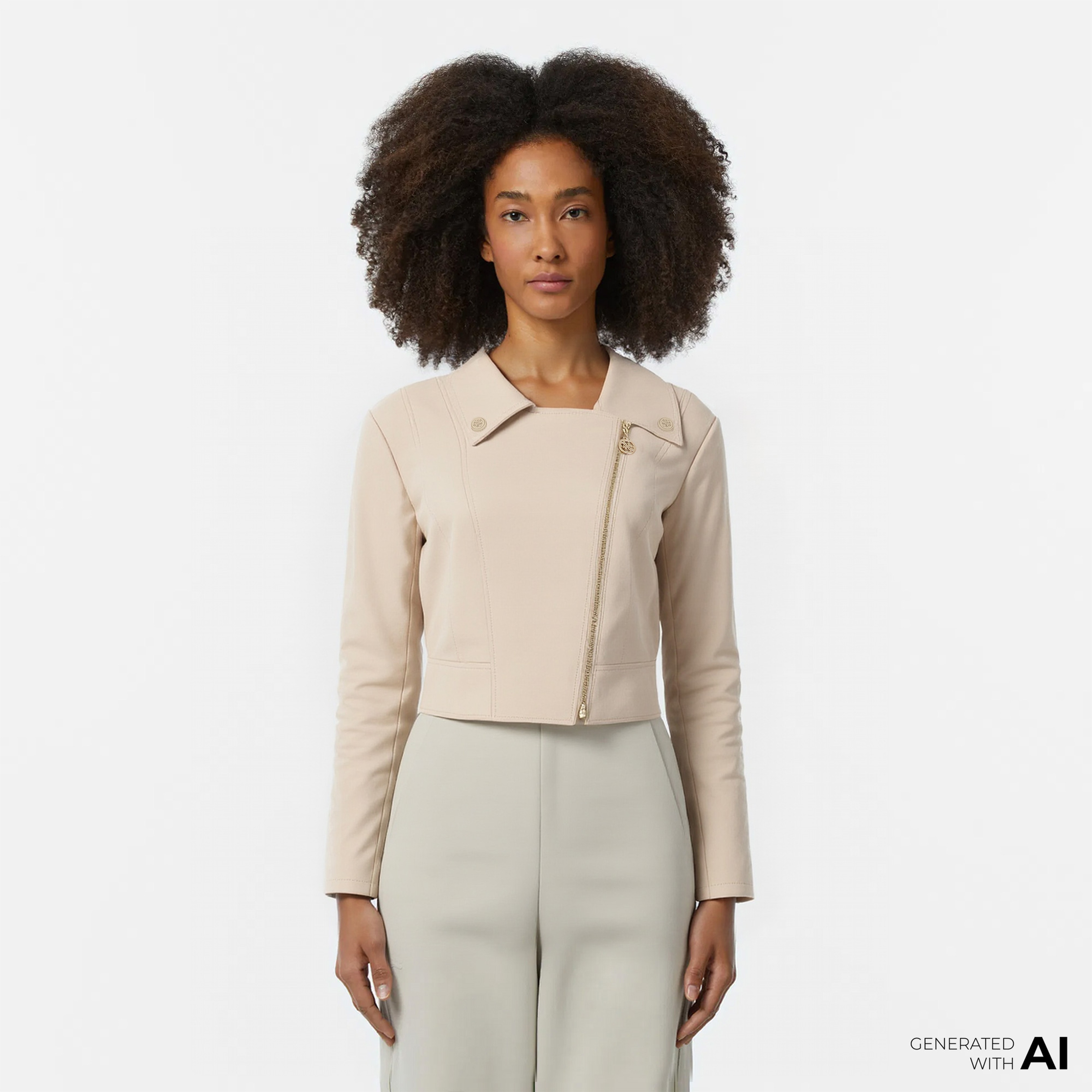 Guess Clemence Pu Leatherzy Matt Faux Leather Kadın Krem Ceket