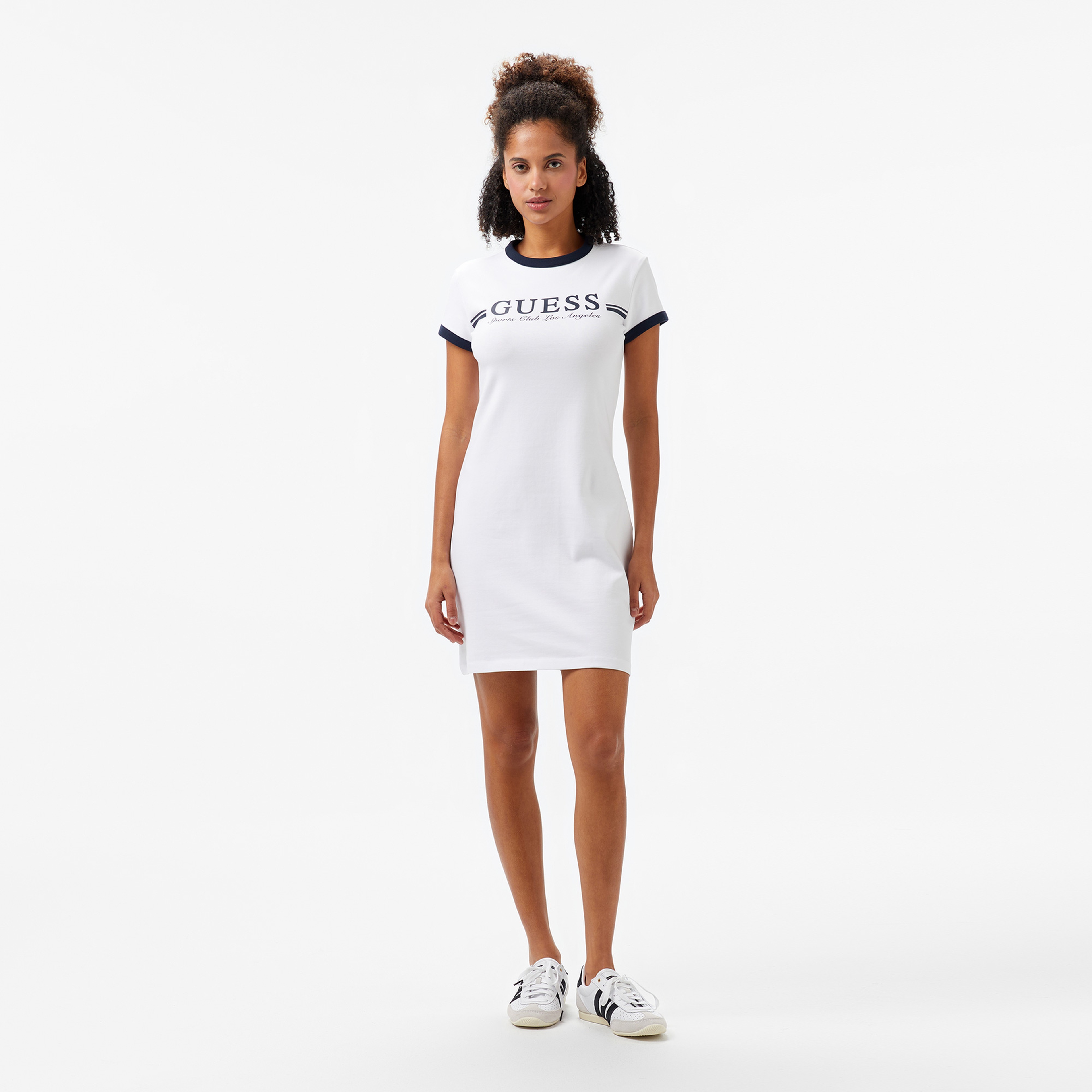 Guess Active Org Rib 1X1 320 Kadın Beyaz Elbise