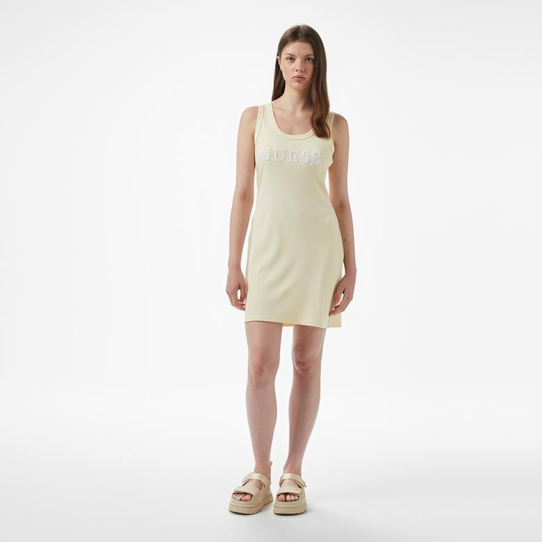 Guess Sunflower Rib Dress  Kadın Bej Elbise