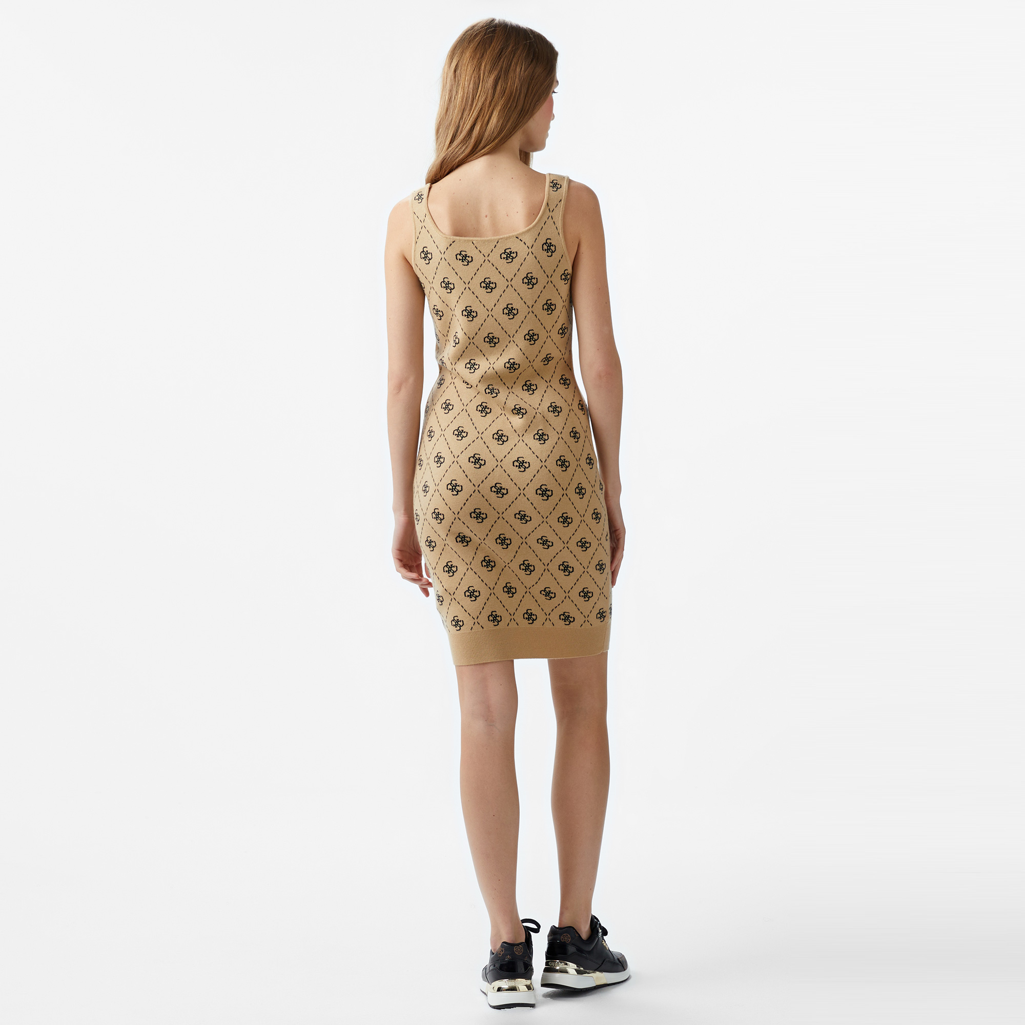 Guess Sarah Blend Stella Yarn Kadın Bej Elbise