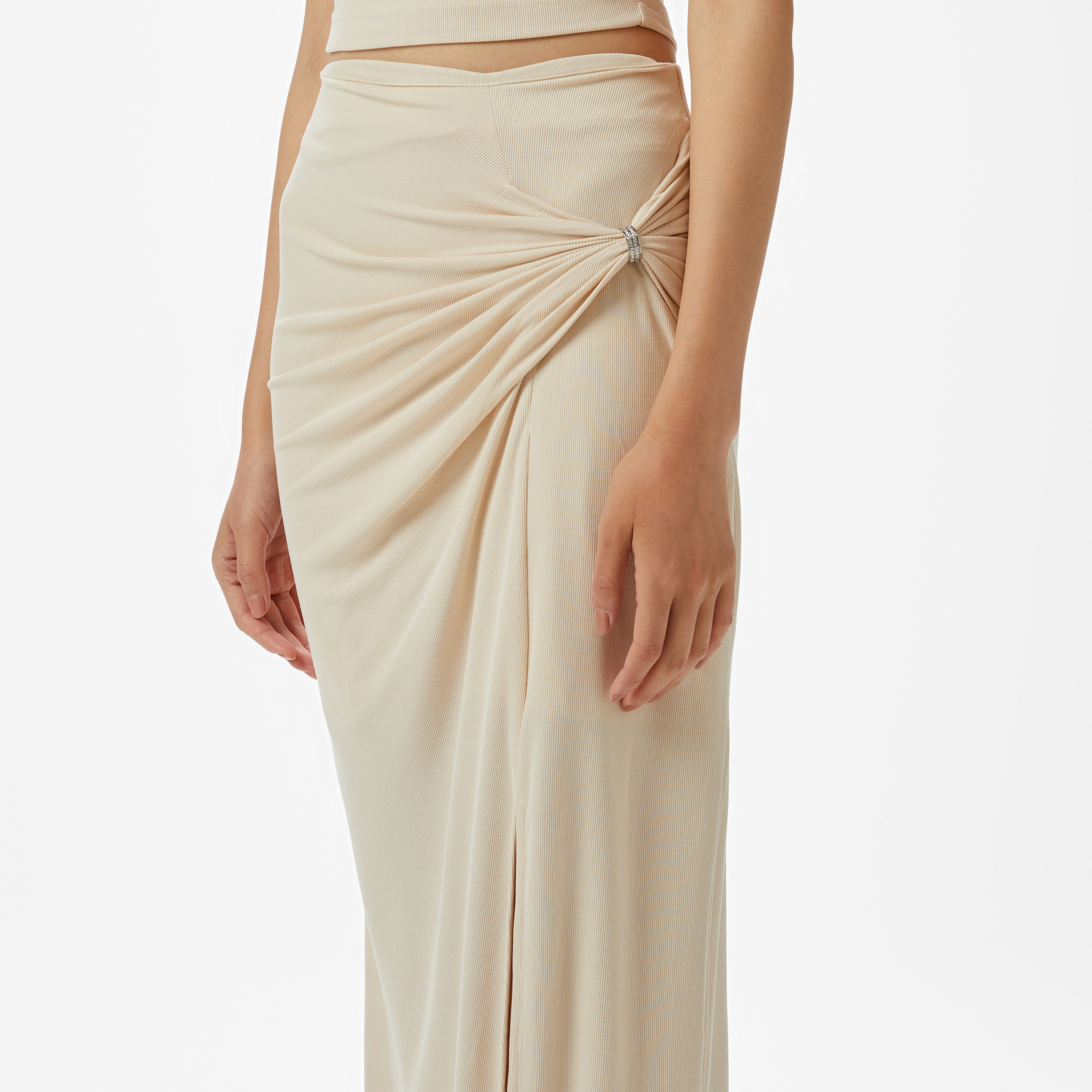 Guess Aimee Jewel Drap Ski  Kadın Bej Etek