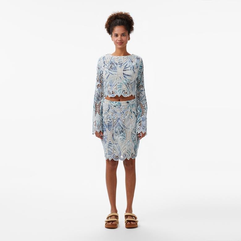 Guess Anastasia Embro Mini  Kadın Renkli Etek