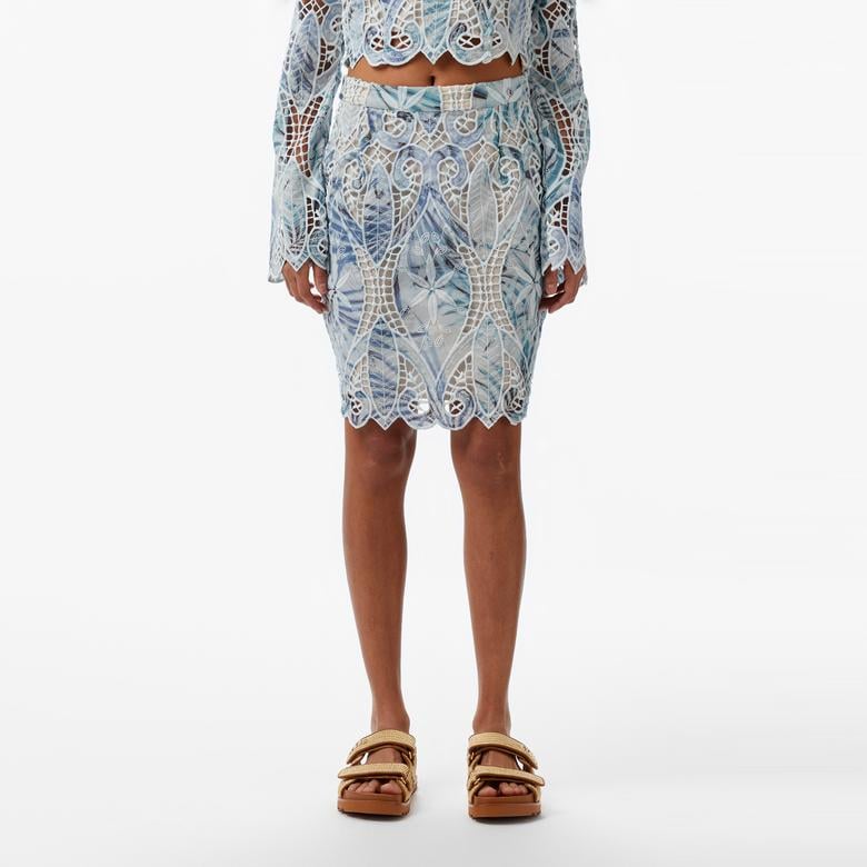 Guess Anastasia Embro Mini  Kadın Renkli Etek