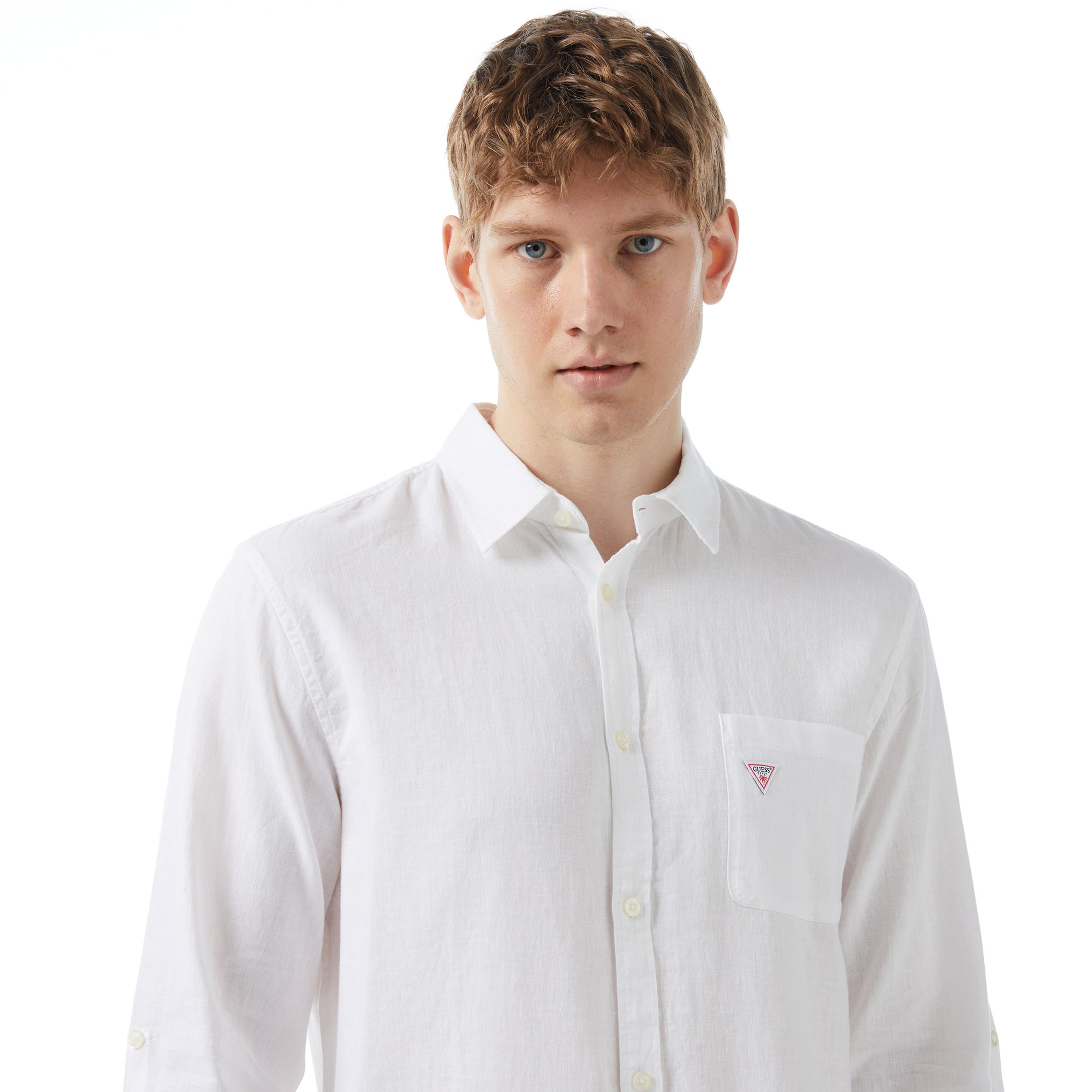 Guess Roll-Up Erkek Beyaz Gömlek