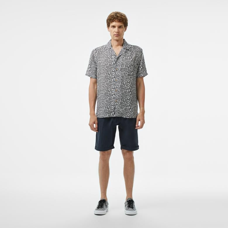 Guess Ss Bowling Aop Shirt  Erkek Siyah Gömlek