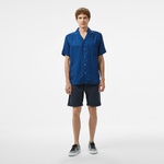 Guess Ss Bowling Aop Shirt  Erkek Lacivert Gömlek