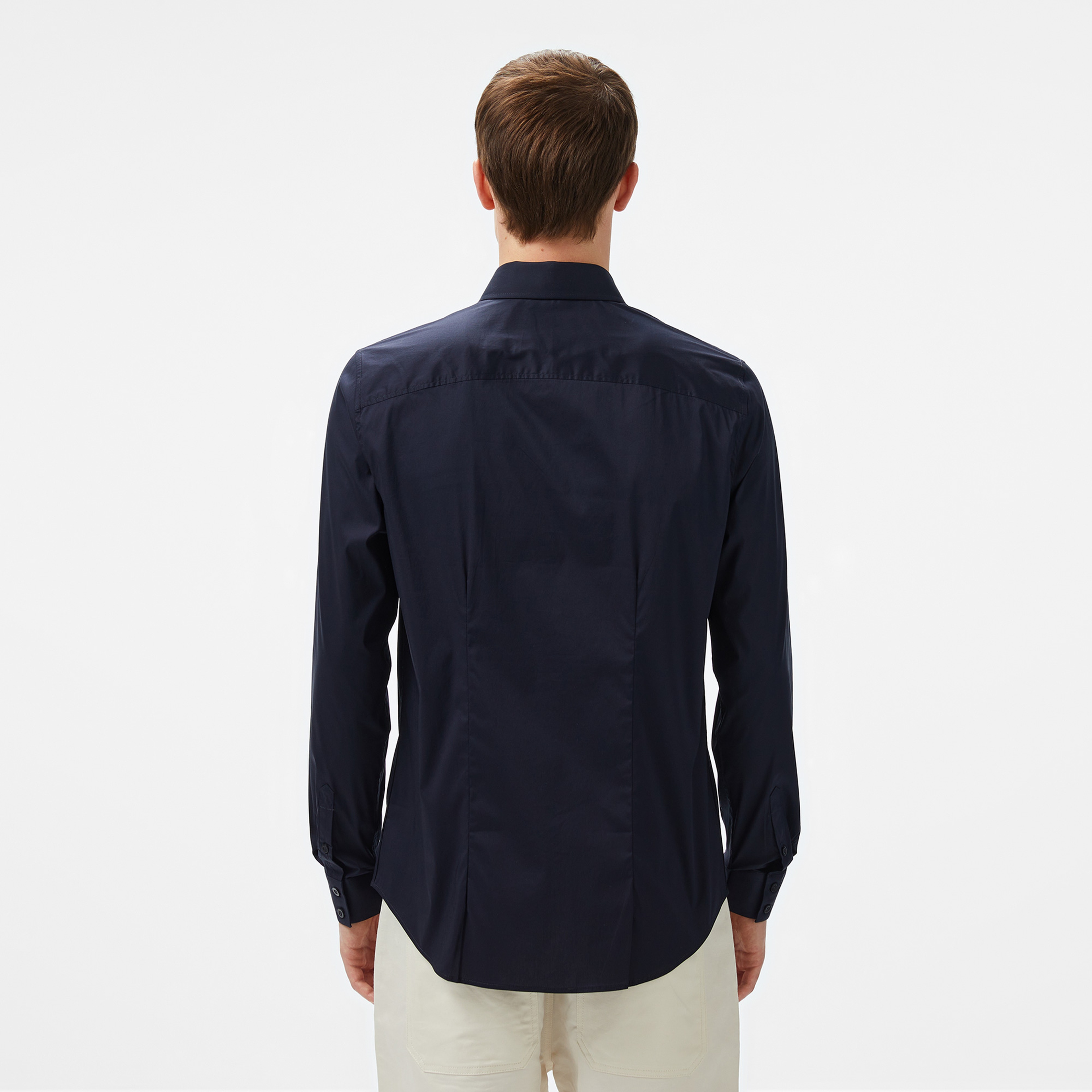 Guess Ls Sunset Org Polyetch Poplin Erkek Lacivert Gömlek