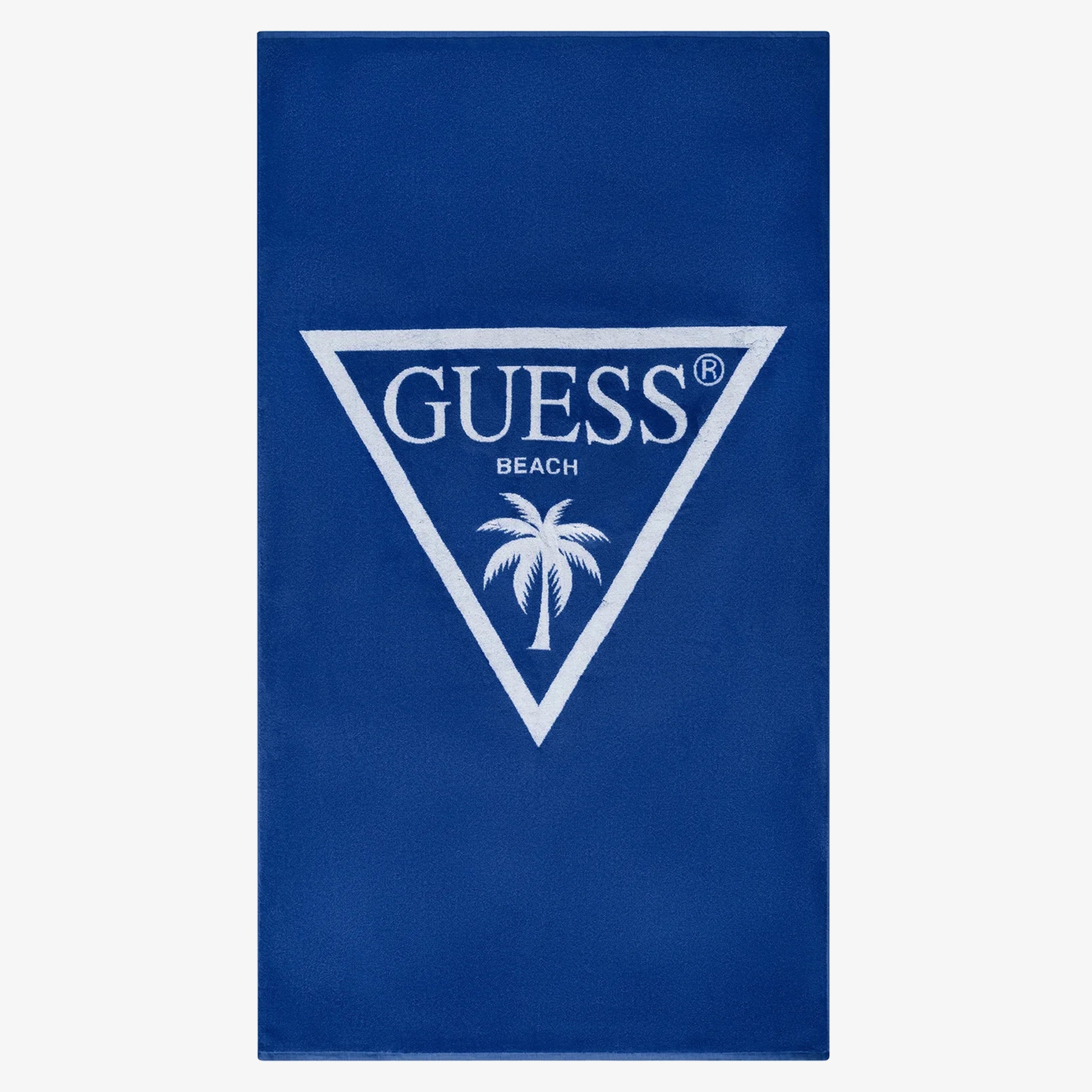 Guess Jacq Palm Triangle L Unisex Mavi Plaj Havlusu