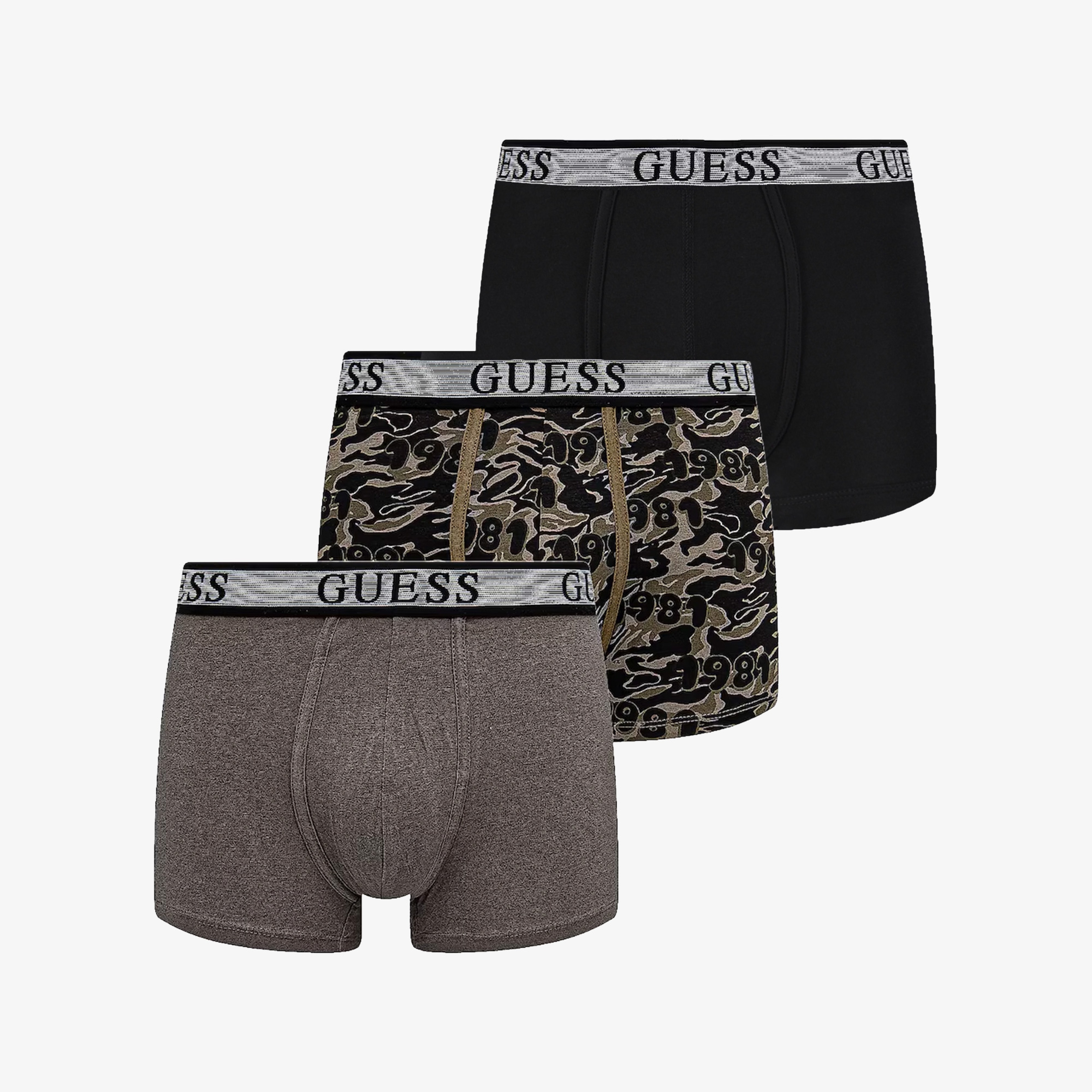 Guess Joe Trunk 3 Pa Organic Lightetch Erkek Yeşil 3'Lü Boxer