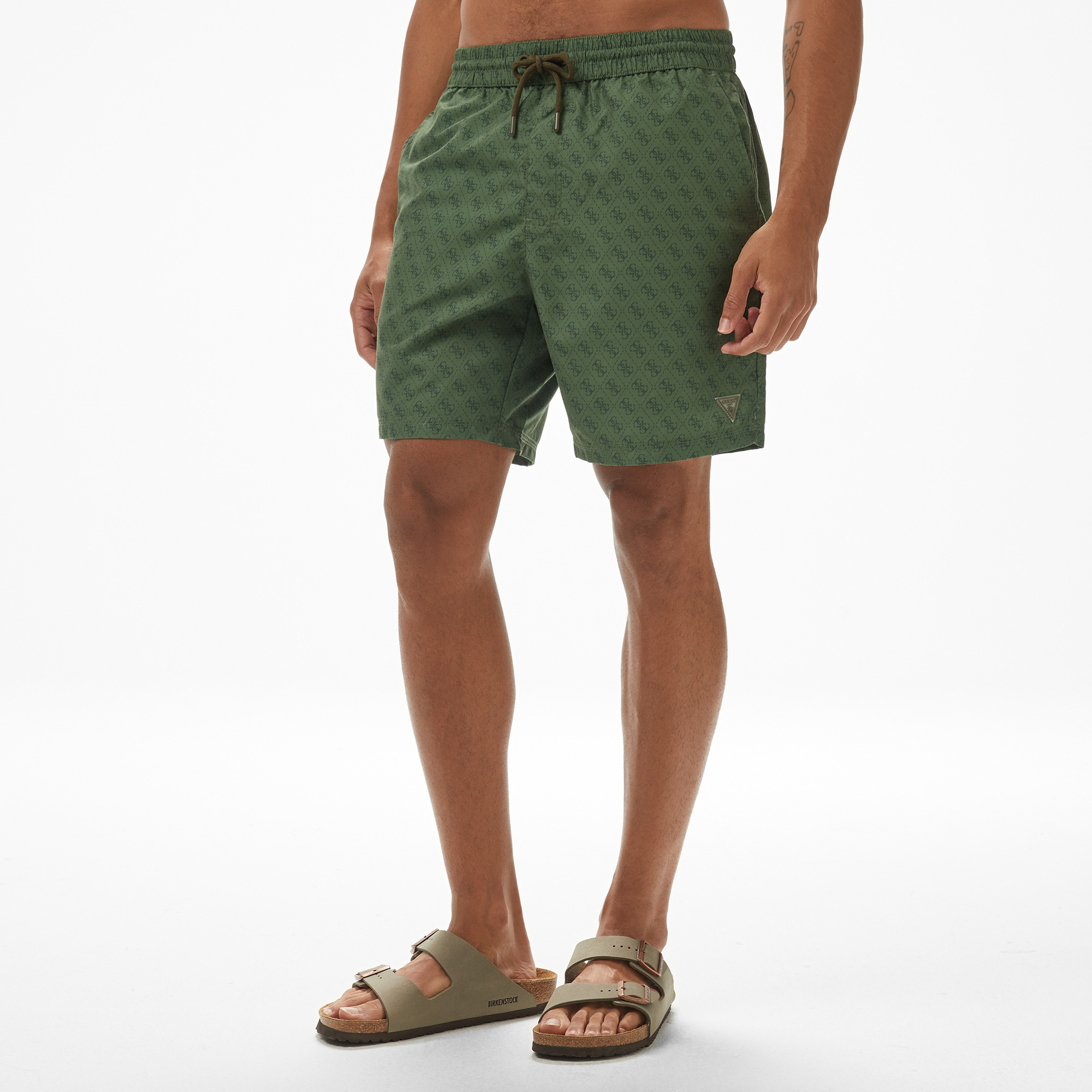 Guess Medium Twill 115 Erkek Yeşil Deniz Şortu