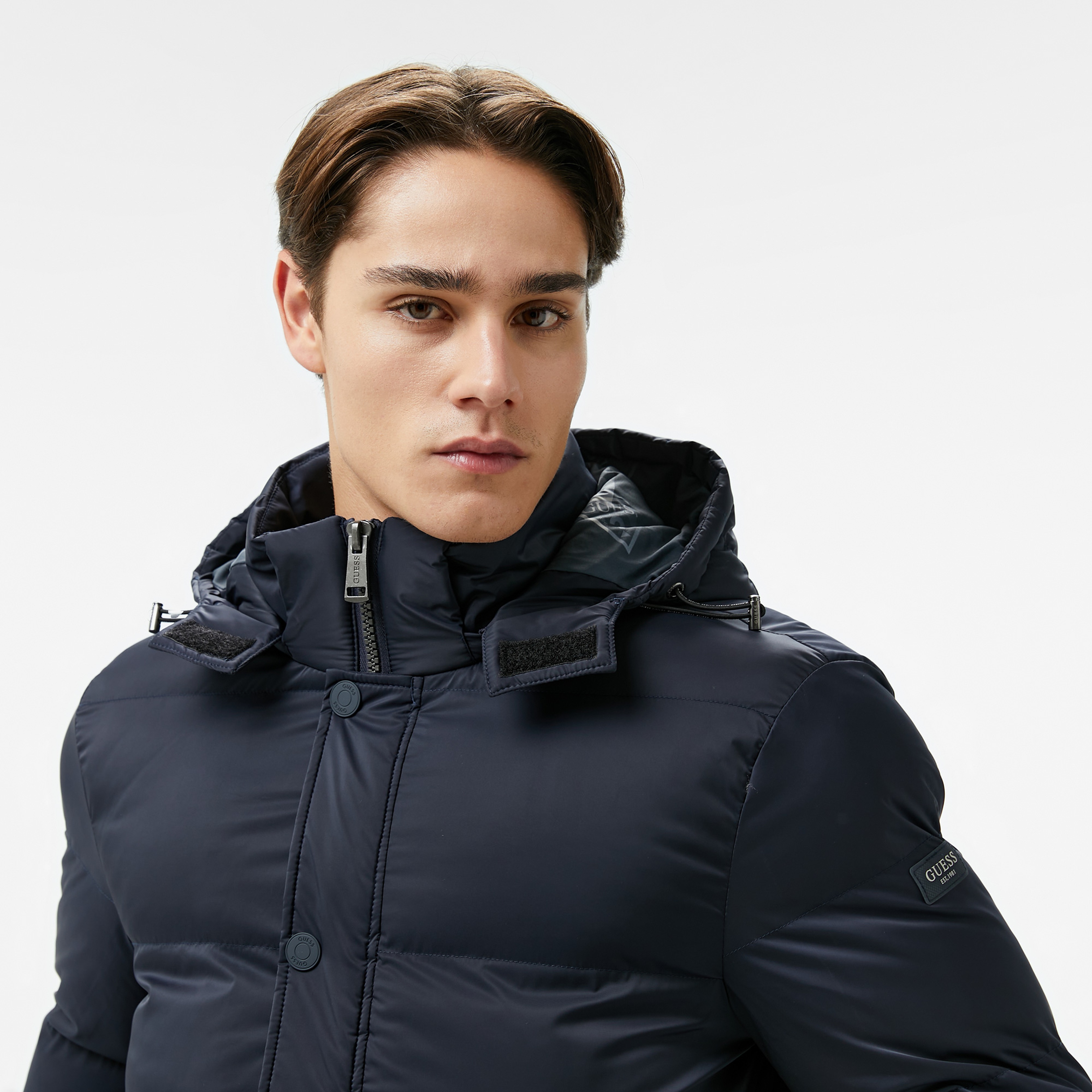 Guess Stretch Stretch Poly 90 Erkek Lacivert Mont