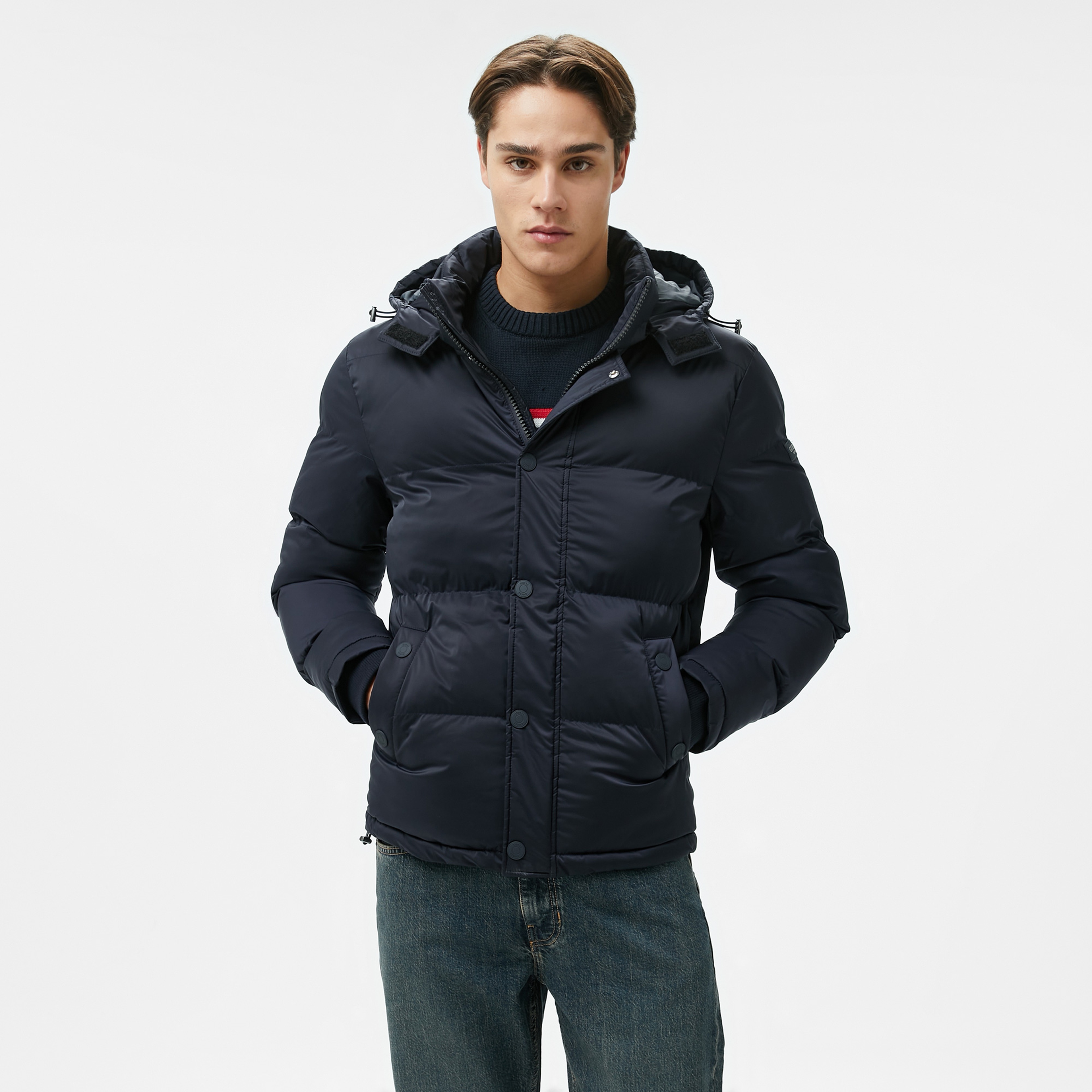 Guess Stretch Stretch Poly 90 Erkek Lacivert Mont