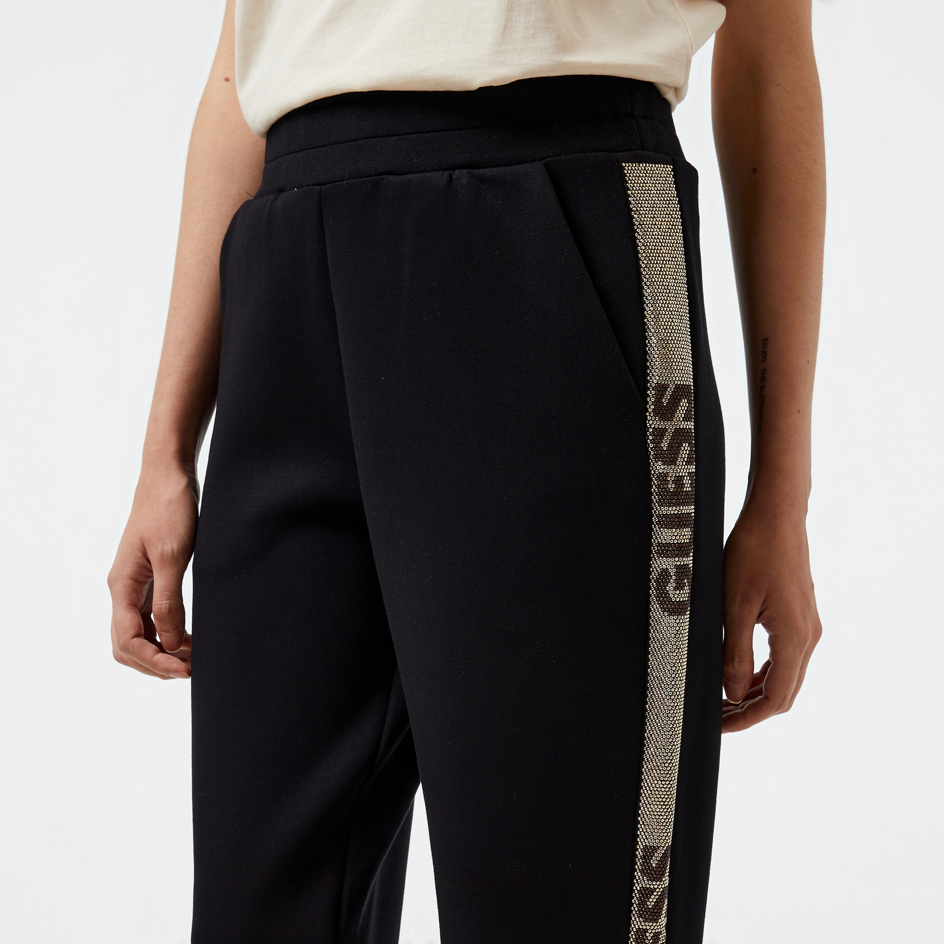 Guess Studs Logo Visce Scuba 370 Kadın Siyah Eşofman Altı