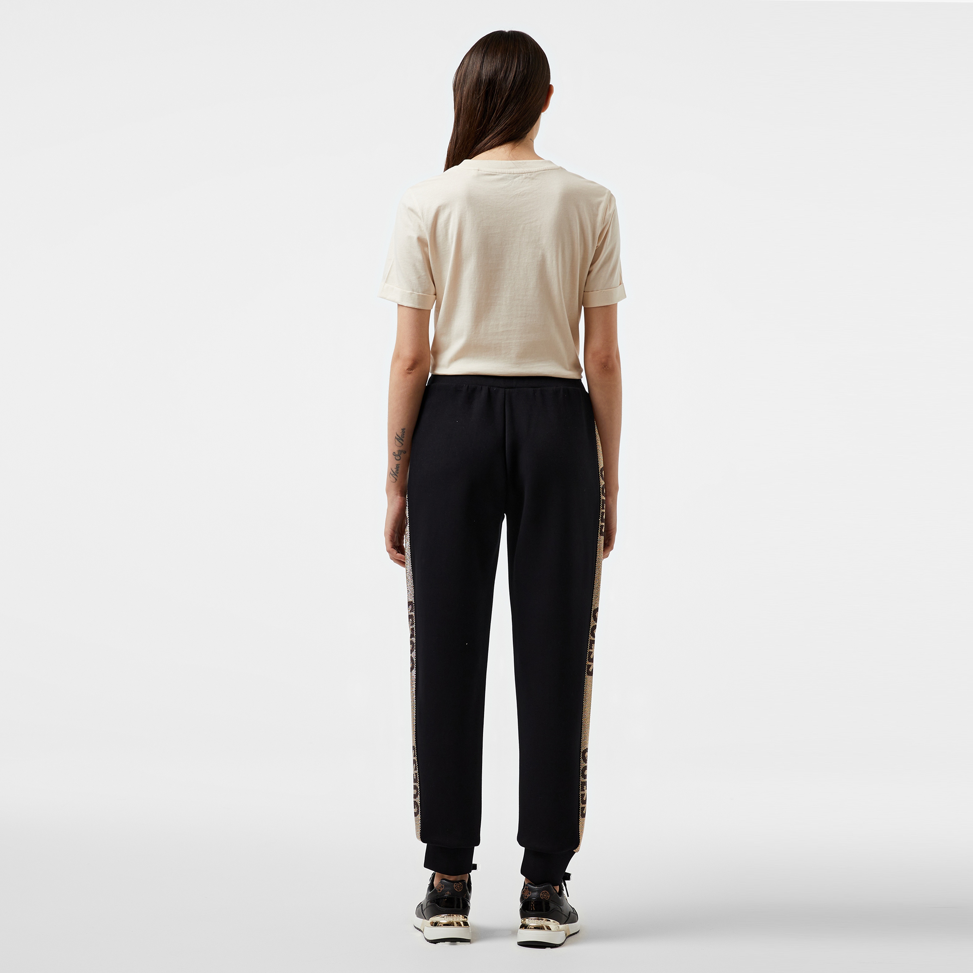 Guess Studs Logo Visce Scuba 370 Kadın Siyah Eşofman Altı