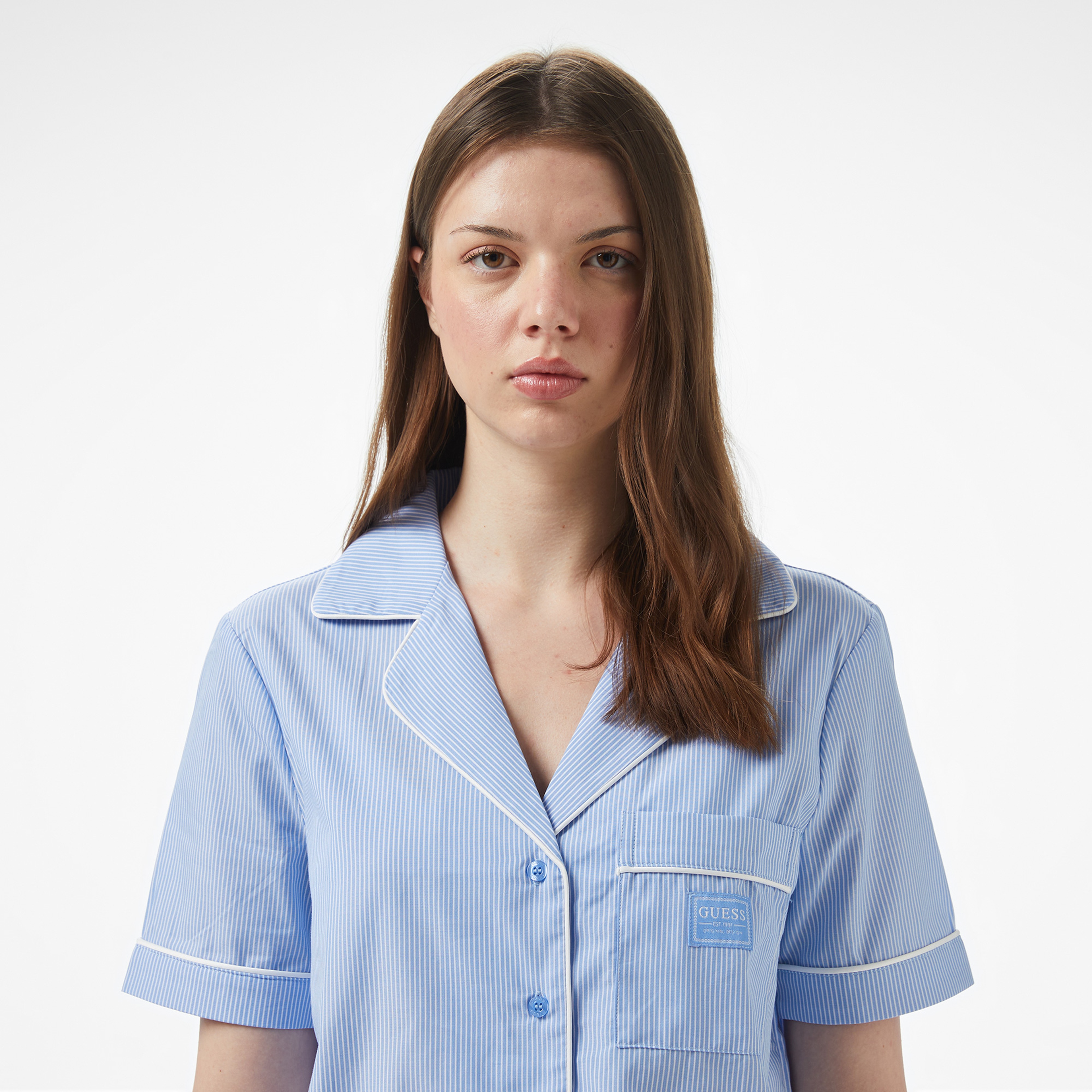 Guess Marta Pj Set  Kadın Mavi Pijama Seti