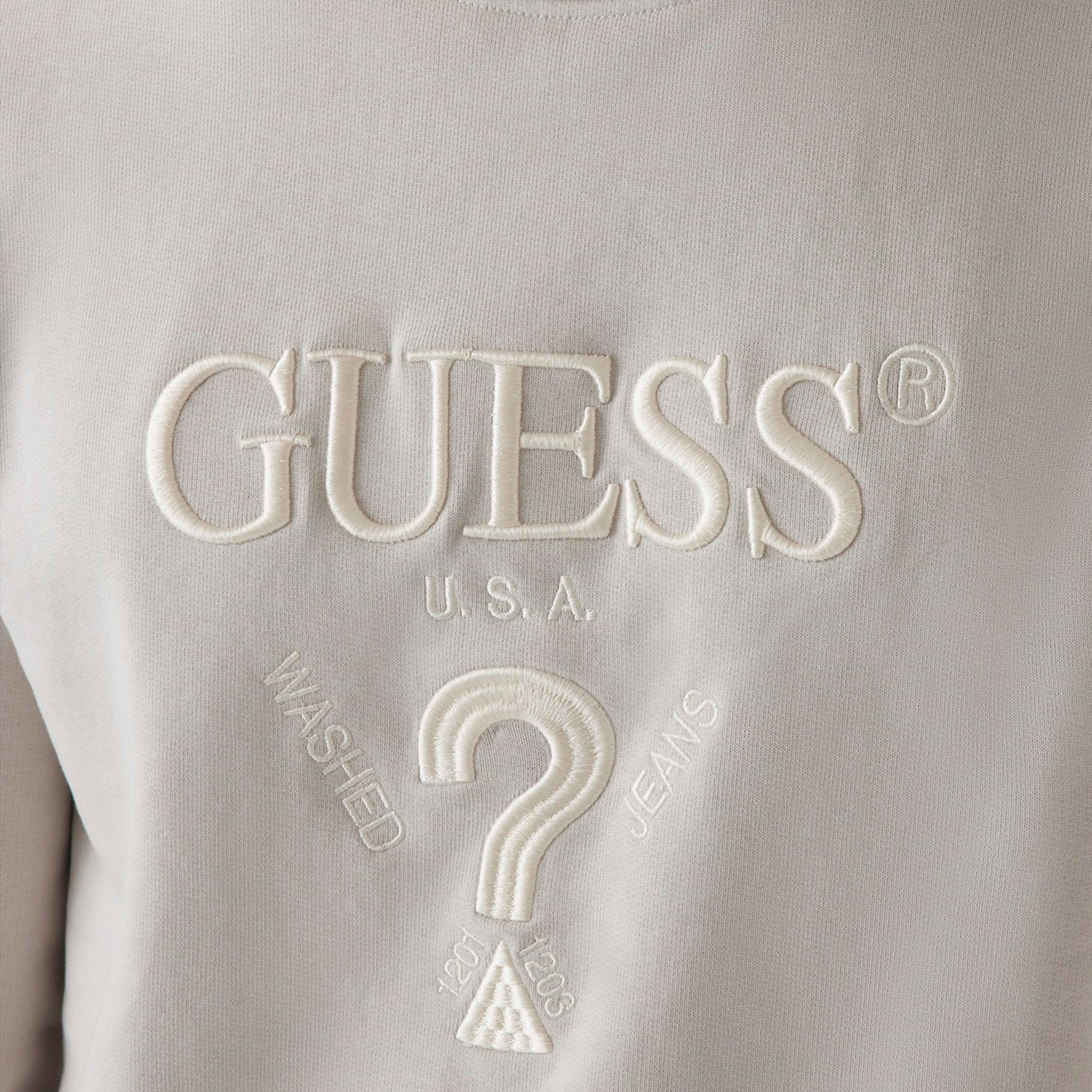 Guess Beau Cn Org Terry 395 Erkek Mavi Sweatshirt