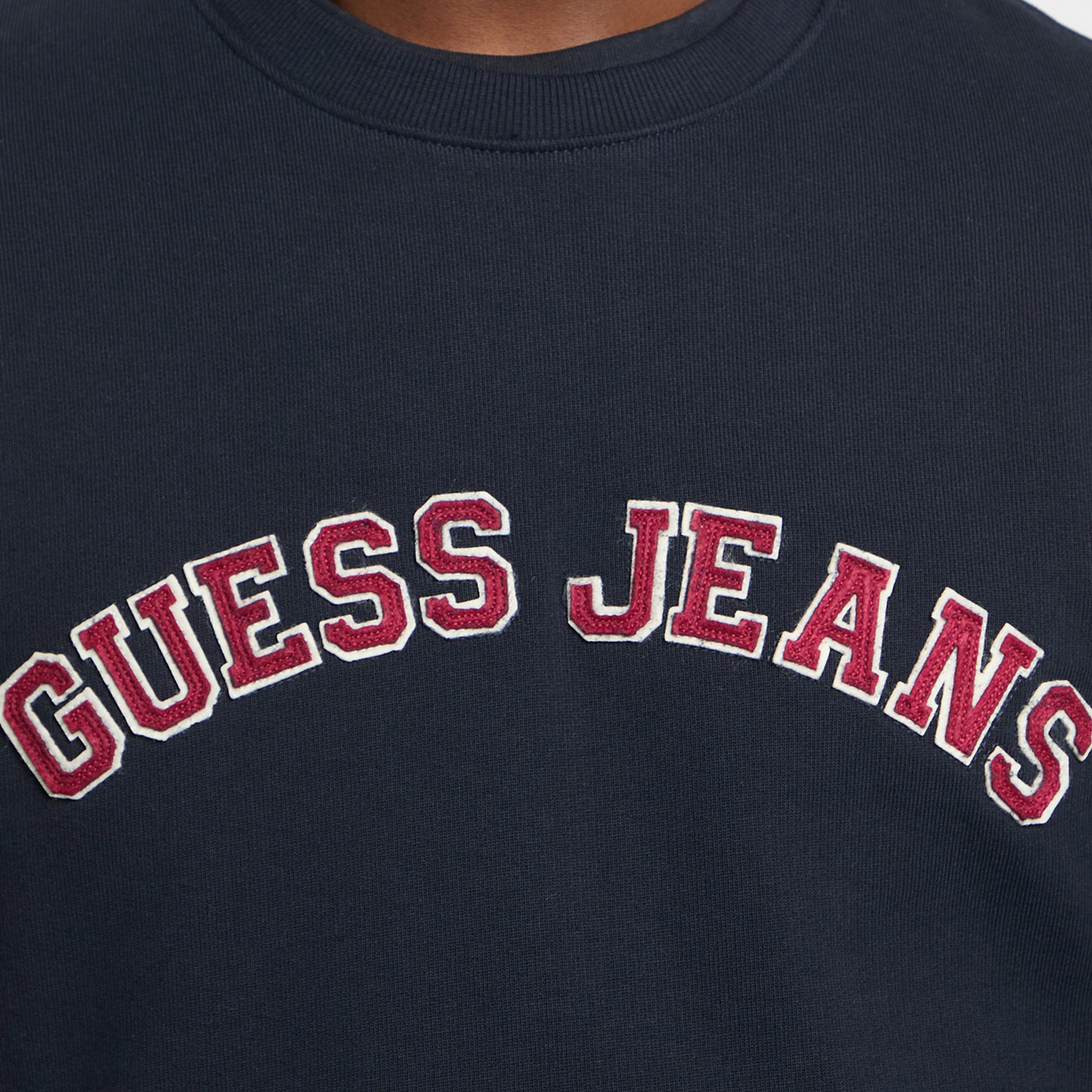 Guess Cnimllegiat Organic Iconic Terry 400 Erkek Lacivert Sweatshirt